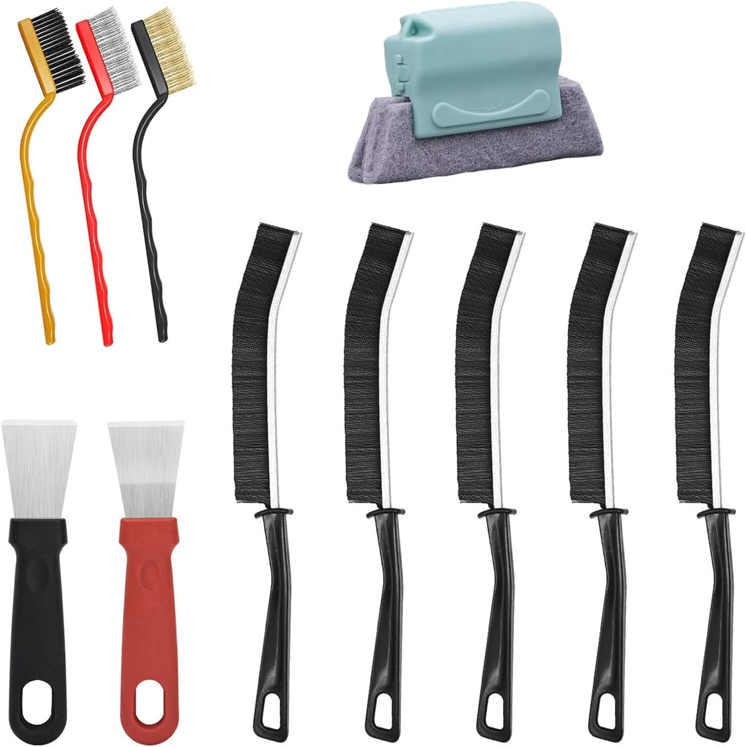 11 Pcs Crevice Cleaning Brushes Multifunctional Gap Cleaning Scrub Brush - Cleaning Brushes Set for Tight Space Cleaning Bathroom Faucets Kitchen Window Supplies (Durable Bristles) image number 5