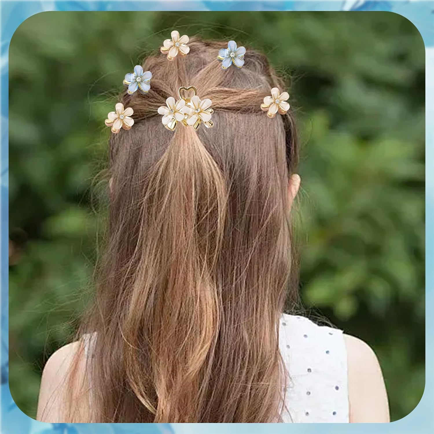 Dcsfadq Pack of 12 Flower Hair Clips, Small, Pack of 12 Hawaii Flower Hair Clip Set for Women, Cute Hair Accessories, Hair Styling Accessories image number 3