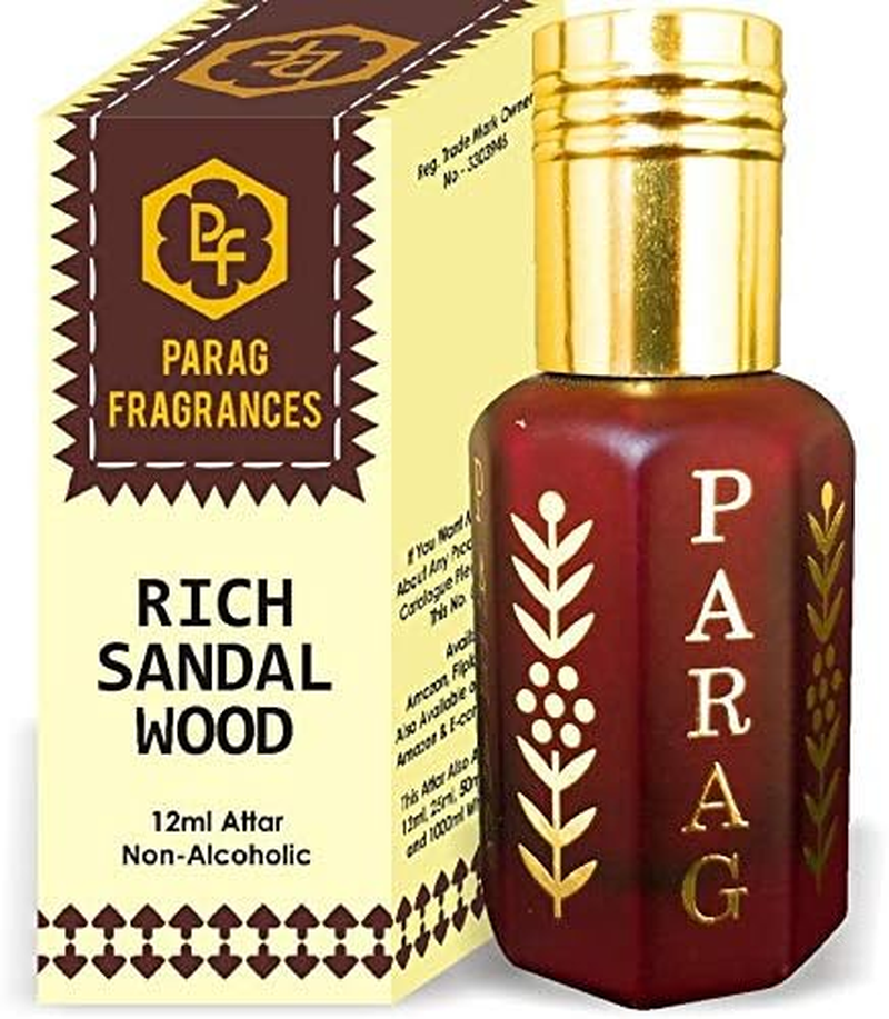 Parag Fragrances Rich Sandalwood Attar 1 Tola / 12Ml (Crystal Series) (Limited Time Launching Offer Pack) Natural Distiled Attar/Alcohol Free Attar/Long Lasting Attar image number 1