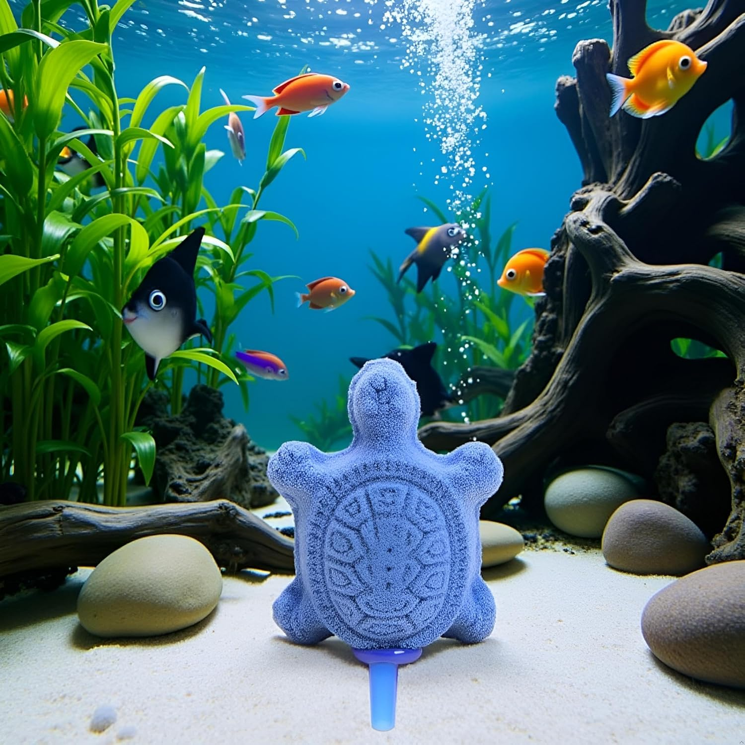 1 Pc Blue Turtle Aquarium Bubble Air Stone Diffuser Fish Tank Aerator Oxygen Pump Ornament Decor Aquarium Air Pump Accessories Aquarium Pumps and Filters(6Cm*4Cm),Fish and Aquatic Pets image number 5