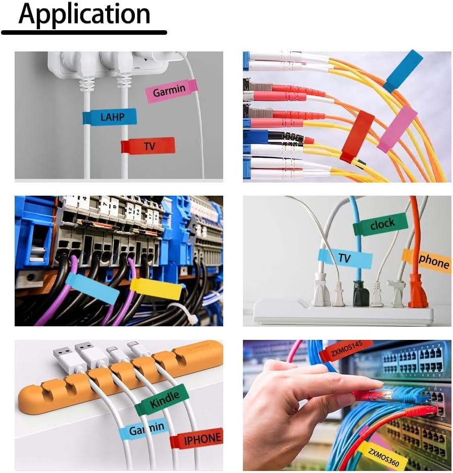 Cable Labels Cord Organizer Waterproof Labels 360Pcs Network Cable Labels Tags Label Stickers Labels Tags for Labeling Sticky Labels Cord Label Tags Wire Identification Labels Electrical Wire Tags image number 5