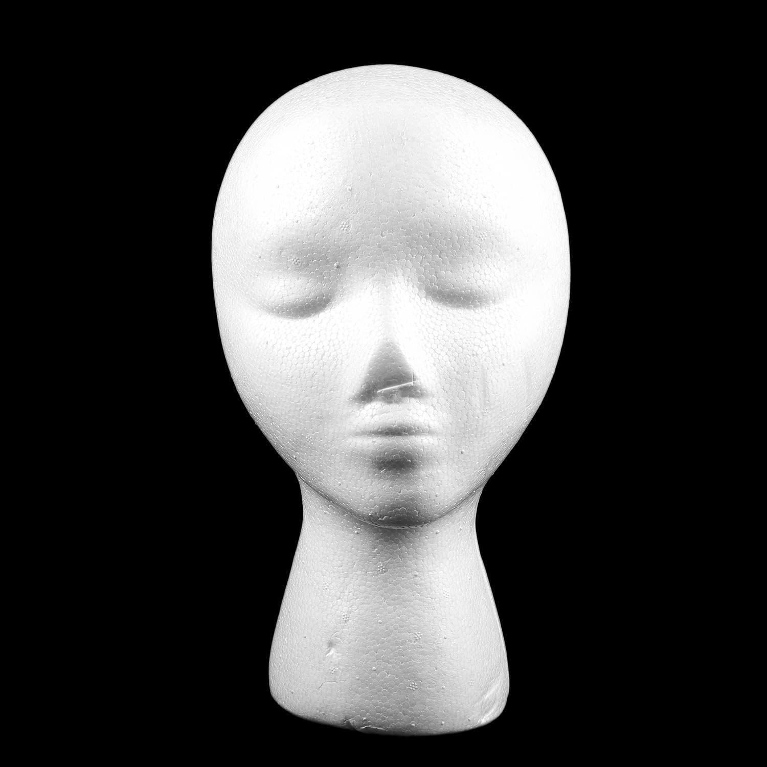 Dropfree 27.5 X 52 Cm Faux Mannequin Head Female Foam (Polystyrene) Exhibitor for Cap, Headphones, Hair Accessories and Wigs Women Mannequin Foam image number 2