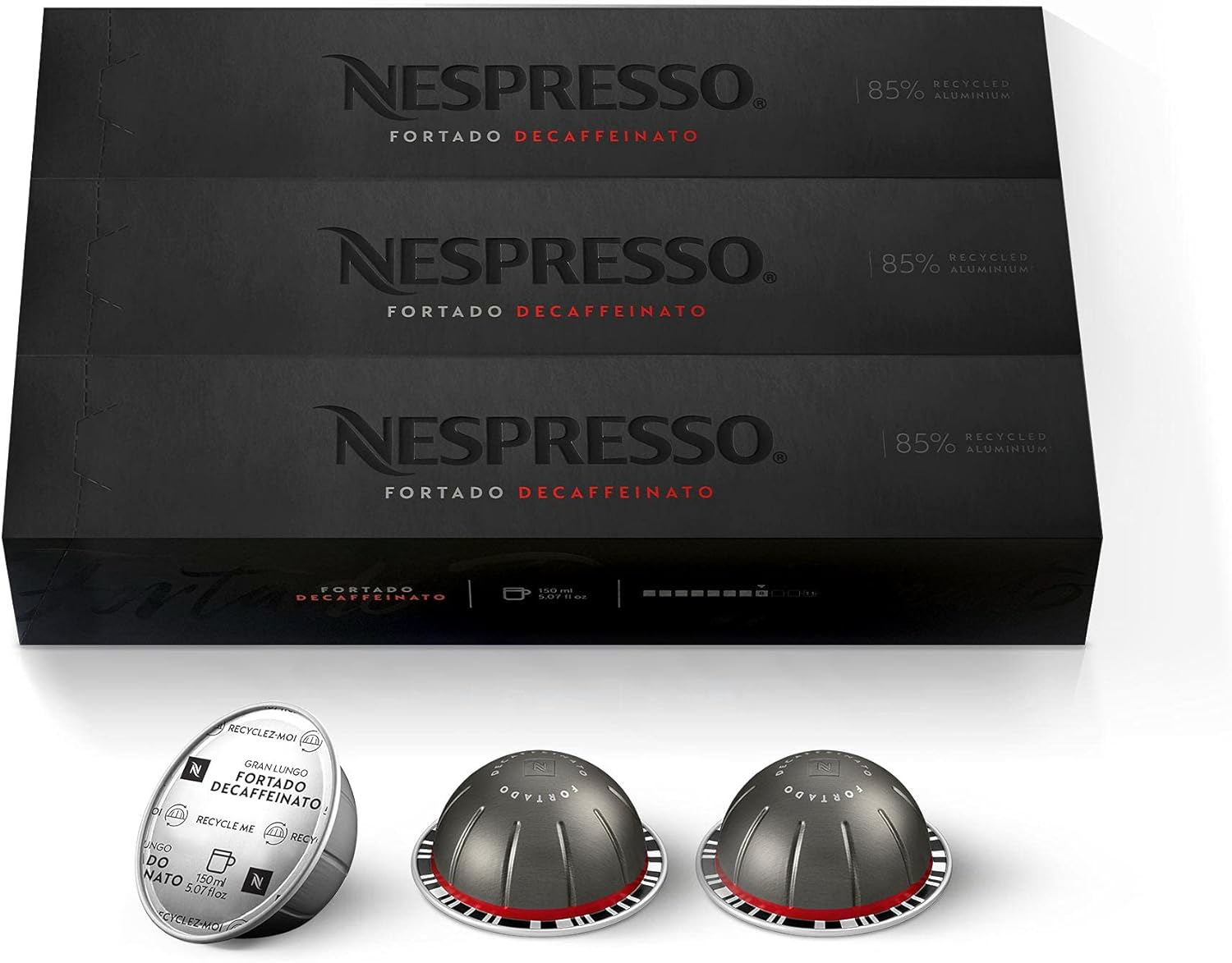Nespresso Capsules Vertuo, Fortado Decaffeinato, Gran Lungo, 30-Count Coffee Pods, Brews 5.0 Oz. image number 4