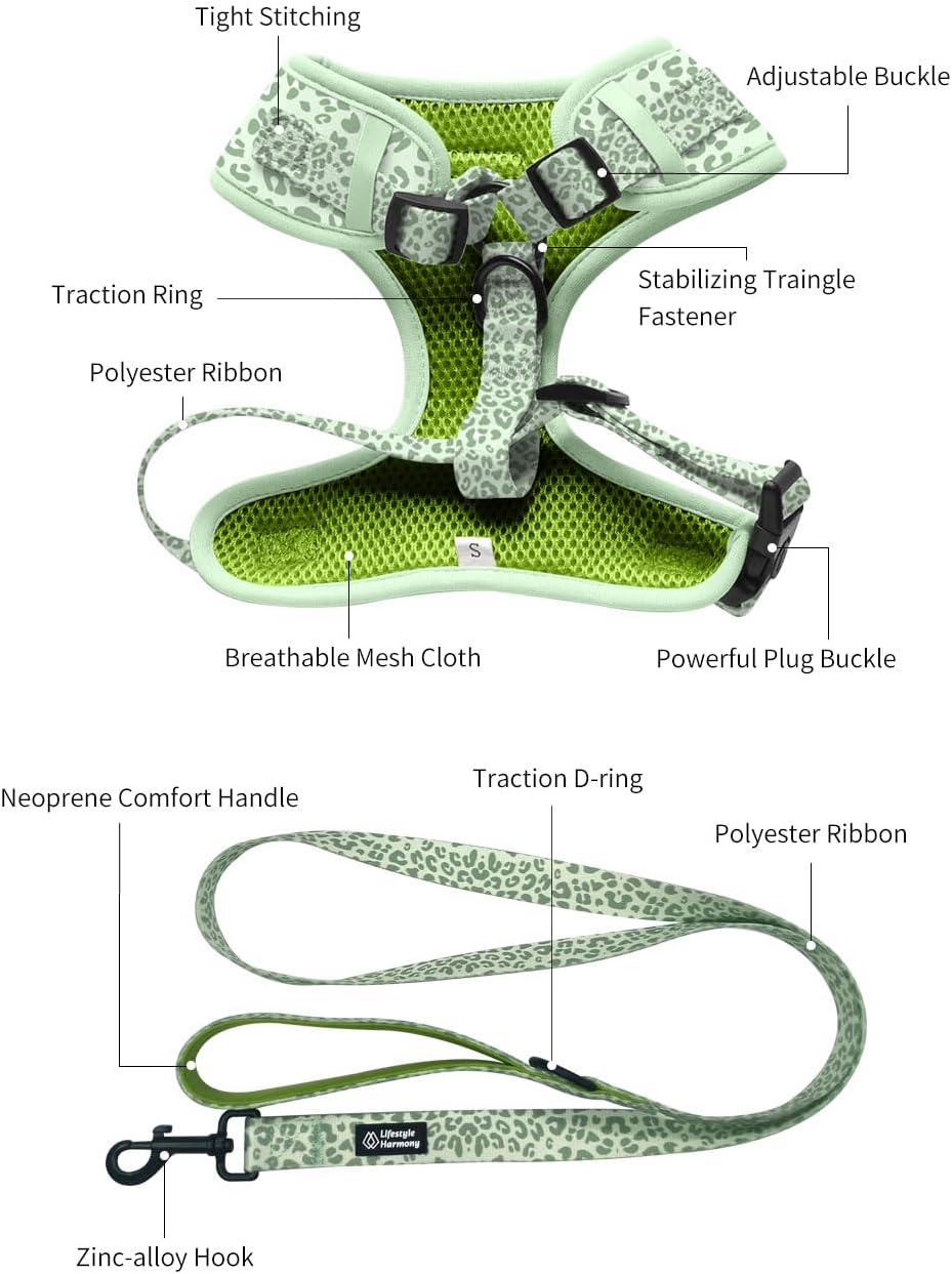 Adjustable Pet Harness and Leash Set&mdash;No-Pull, Lightweight, Breathable, Soft-Padded, Escape-Proof Comfortable for Puppies,Small Dogs,Cats,All Fur Animals. Leash for Easy Walks (Medium, Camouflage)