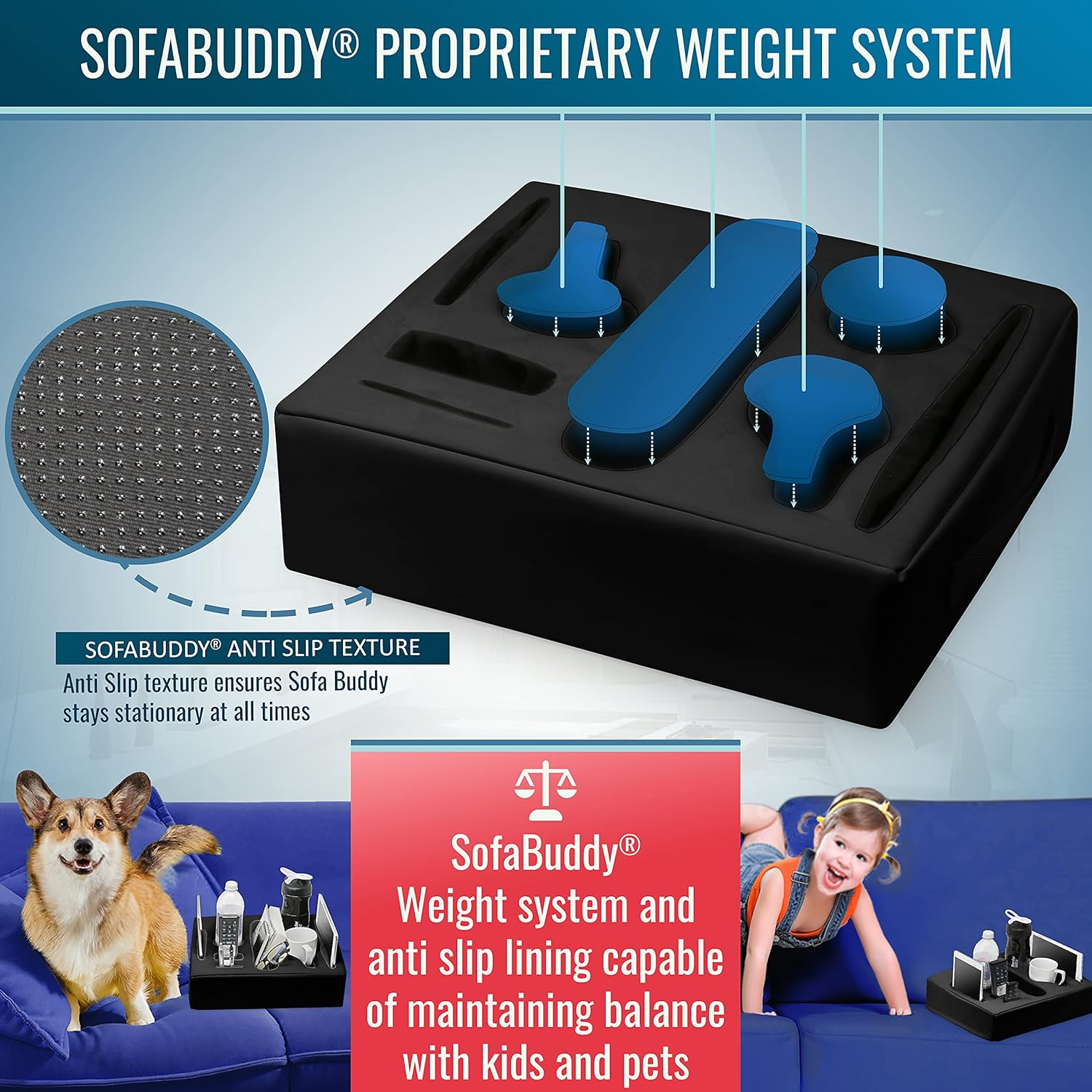 Introducing - Convenient Couch Cup Holder, Couch Caddy, Couch Coaster, Sofa Cup Holder. the Perfect Couch Accessory - Square-Bigdaddy-Leather-Black image number 6