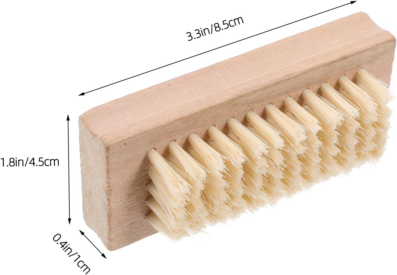 Healvian Wooden Handle Double Sided Nail Brush with Natural Bristle for Nail Cleaning Durable Nail Brush for Fingernails and Toenails image number 3