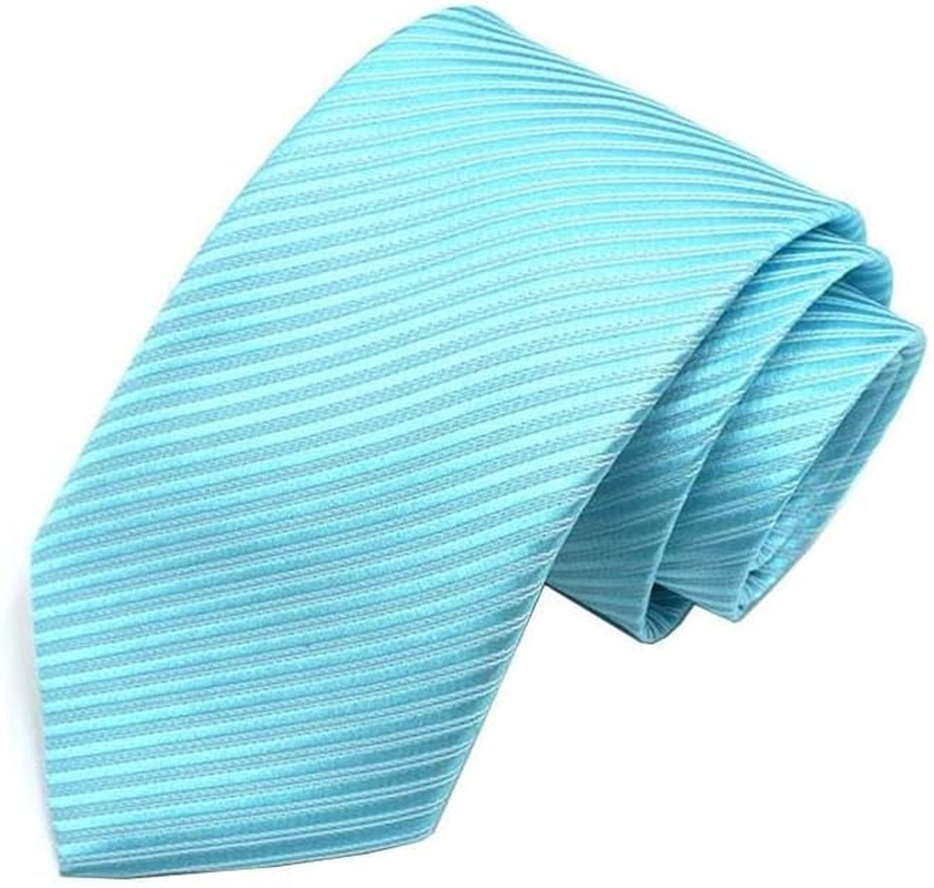 Men'S Stripe Solid Color Business Formal Ties Wedding Groomsmen Party Tie Necktie