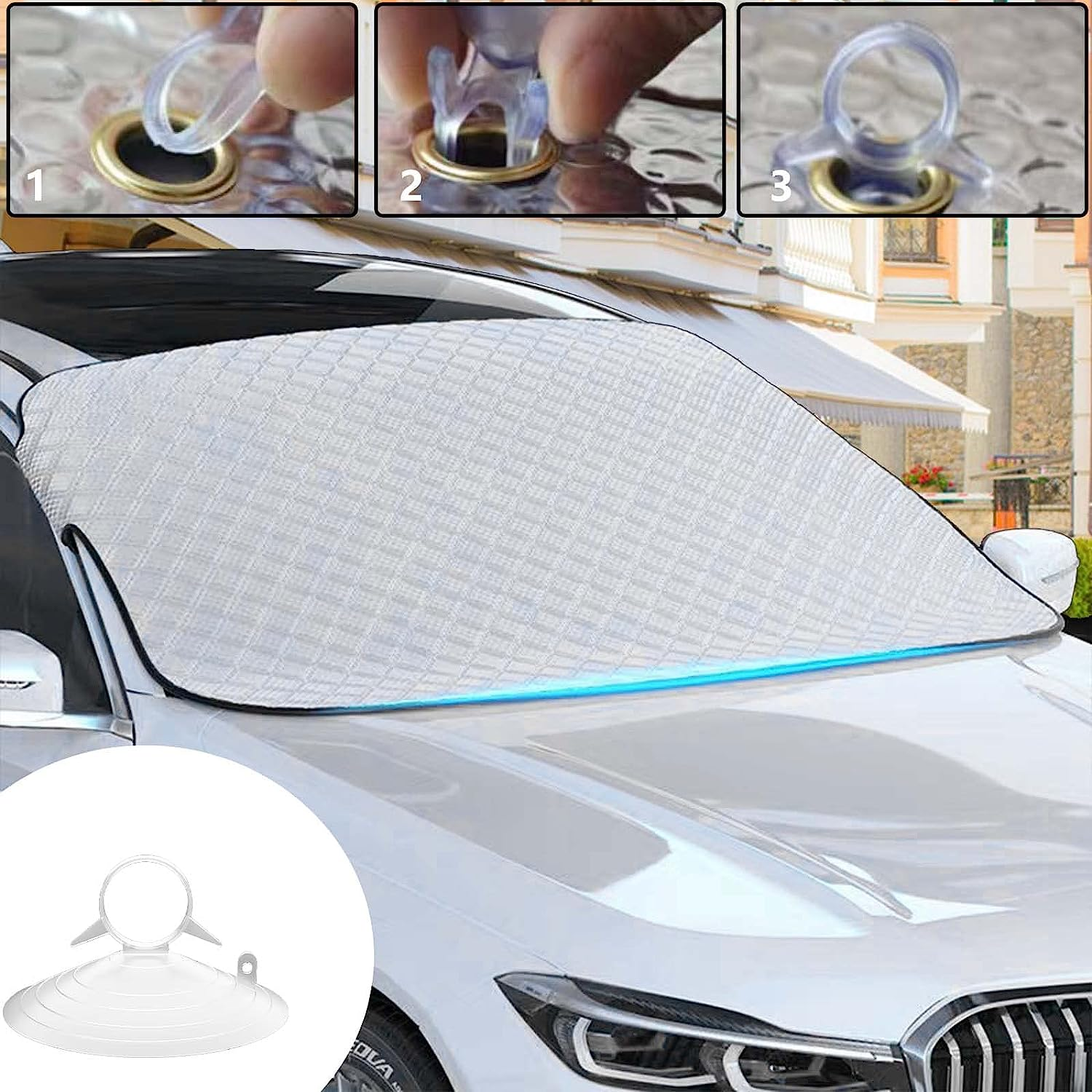 30 Pcs Car Glass Windshield Sunshade Suction Cups Aquarium Pipe Suction Cups Clear Christmas Suction Cups with Loops for Kitchen Bathroom Office Glass Window