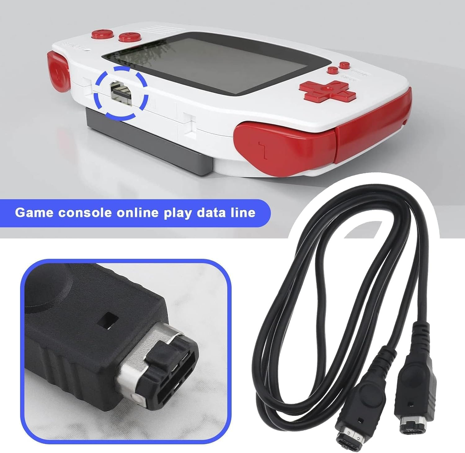 2Pcs GBA Link Cable, 2 Player Link Cable Connect Cord GBA Connection Line for Nintendo Gameboy Advance Sp/Gameboy Advance 3.94Ft