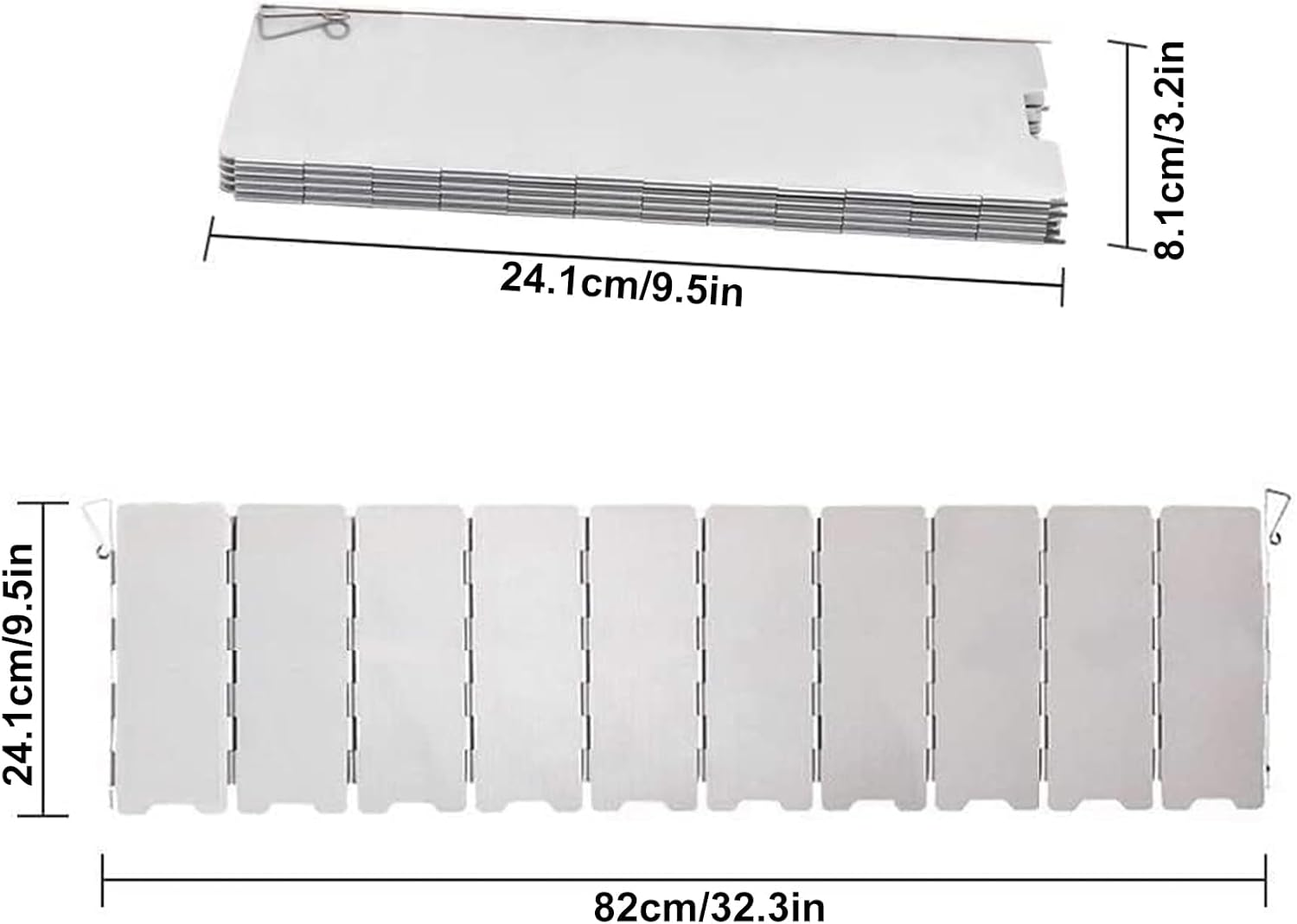 10 Plates Folding Stove Windshield, Lightweight Aluminum Camping Burner Windshield for Hiking, Backpacking, Camping and Cooking Gas Stove(Color:Silver) image number 1