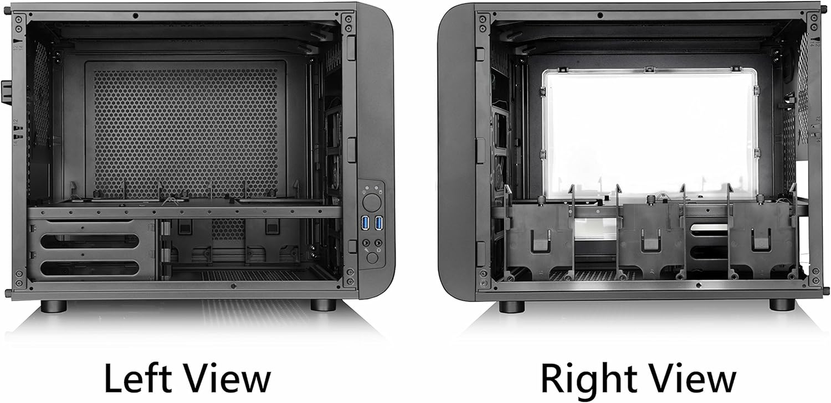 Thermaltake Core V21 SPCC Micro ATX Cube Computer Chassis CA-1D5-00S1WN-00, Black image number 2