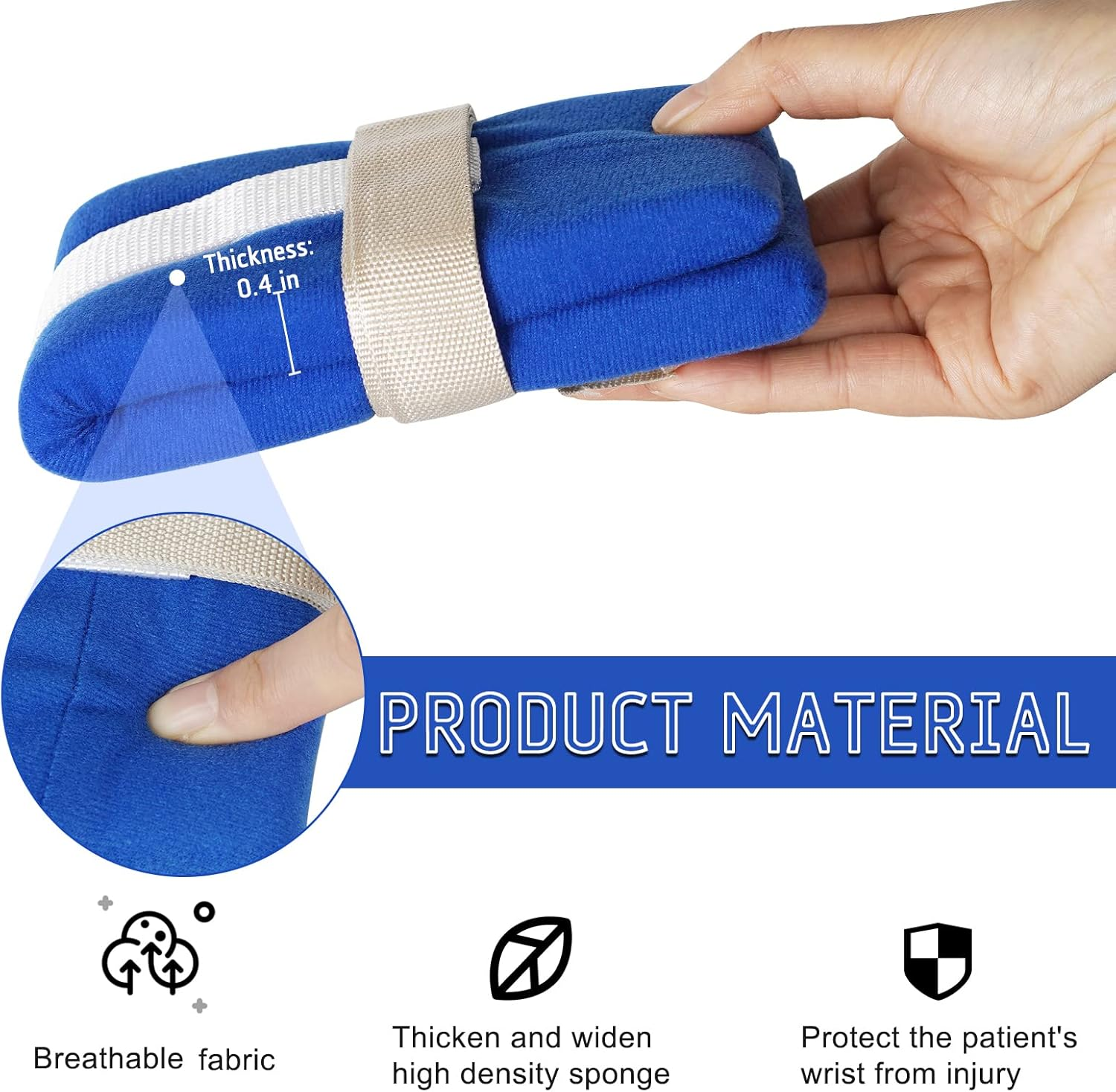 4Pcs Hospital Patient Medical Restraints Bed Limb Holders Universal Constraints Control Quick Release for Hands or Feet (4Pcs) image number 4