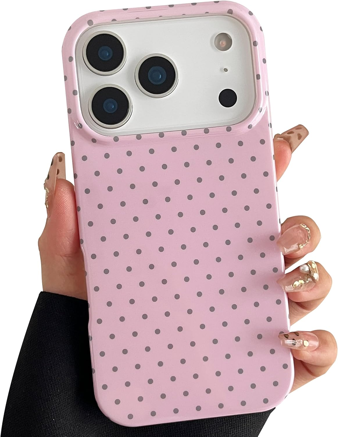 TQLGY for Iphone 15 Case Cute Polka Dot Phone Case Soft TPU Slim Shockproof Protective Cover for Women Girls, Pink