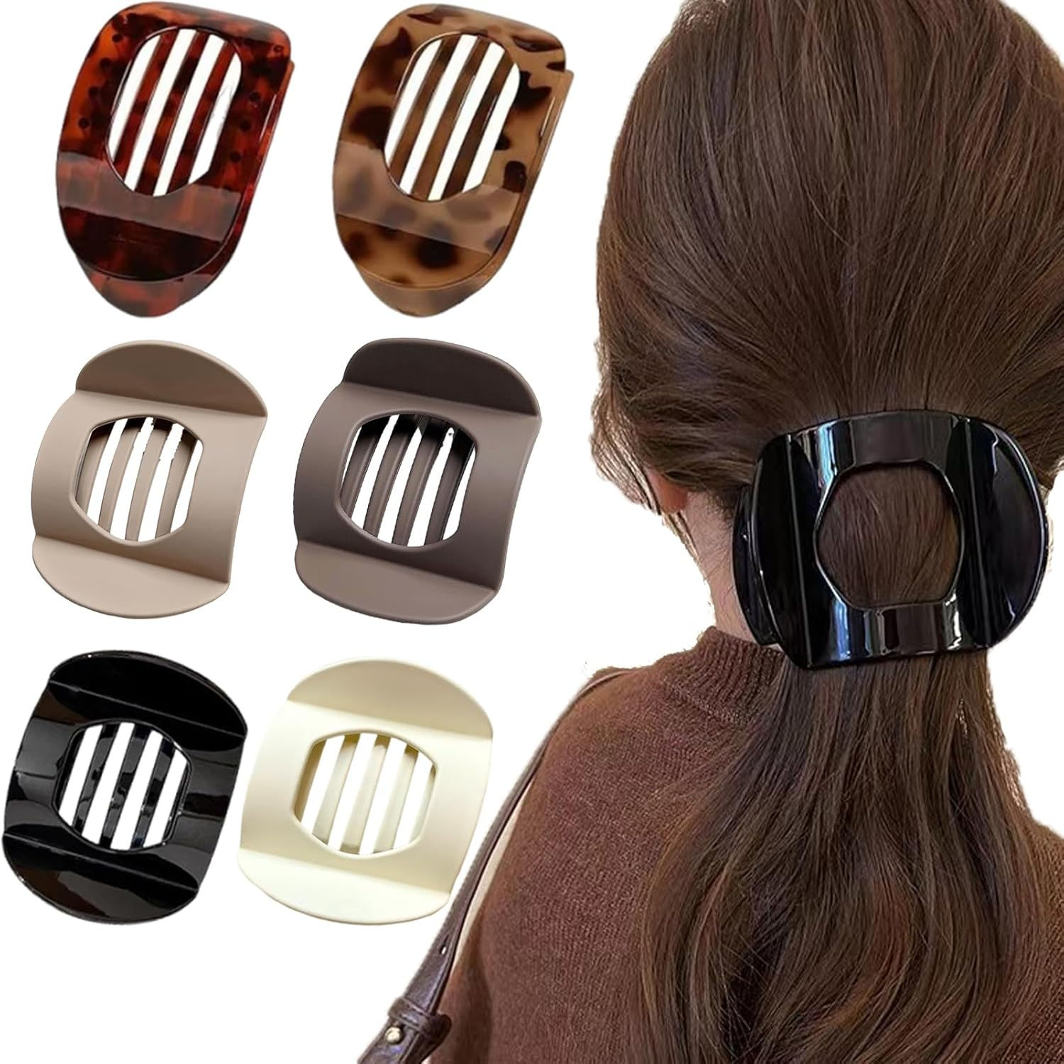 Pack of 6 Flat Hair Clips, Flat Hair Clips, Women'S Set, Non-Slip Hair Clips for Thin Hair, Flat Hair Clips for Everyday, Party and Styling, Gift for Girlfriends (6 Colours) image number 1