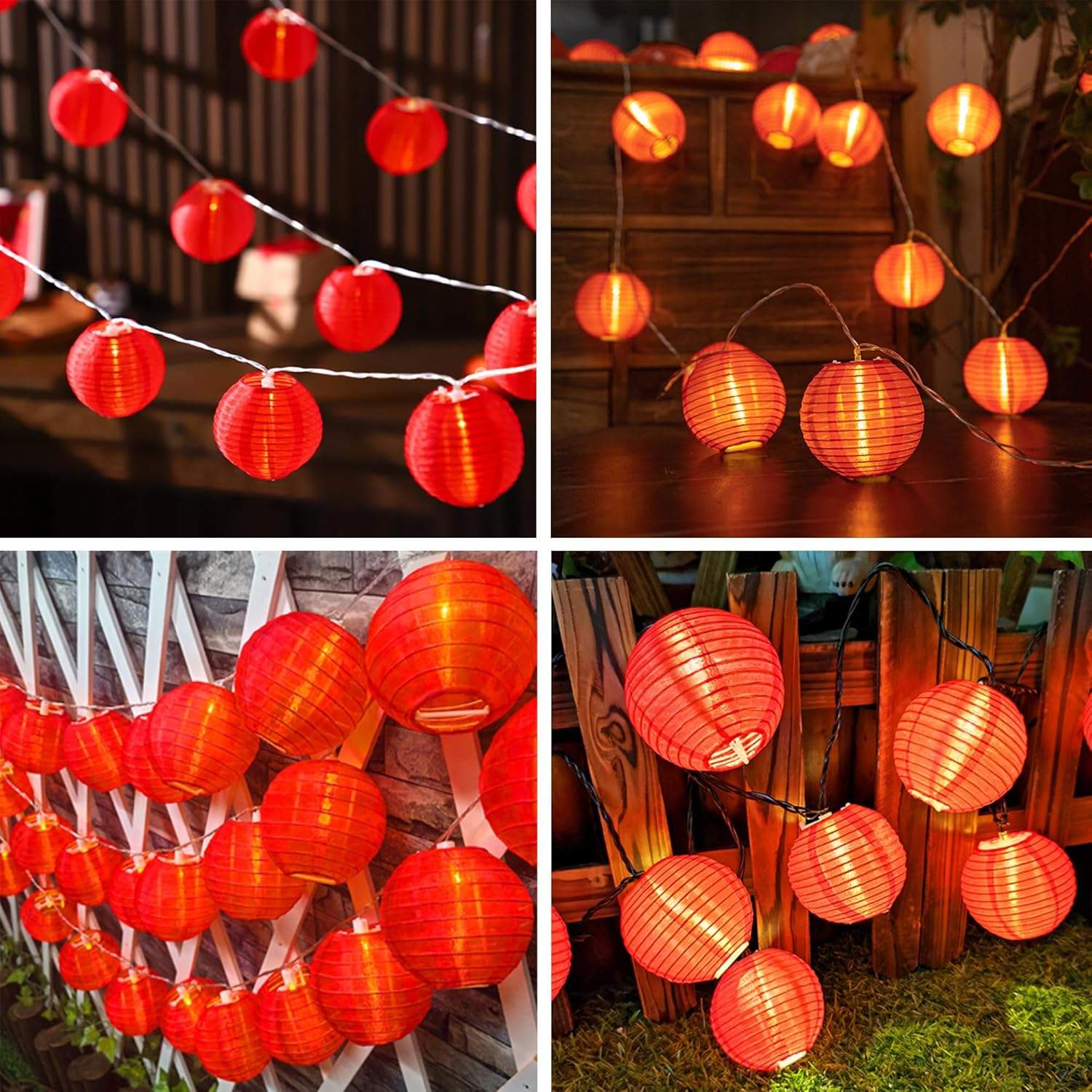 Niuhong 10 X 3 Inch Mini round Lantern, Small Lanterns, Room Decoration, Hanging Garden, Balcony Decoration, Indoor and Outdoor Party, Birthday, Wedding, Christening (Red) image number 3