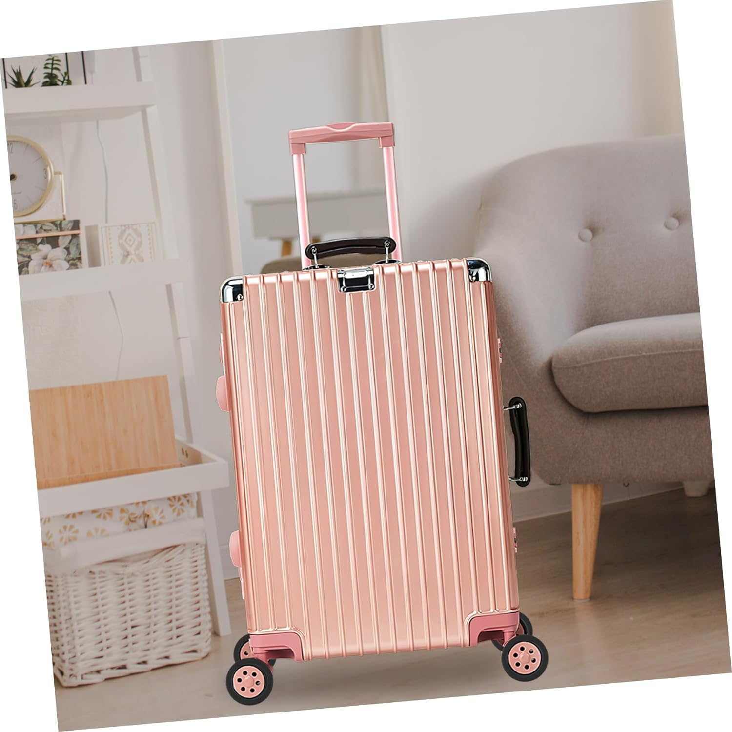 BUGUUYO 8Pcs Rubber Luggage Wheel Covers Noise-Reducing Suitcase Wheel Protectors Dark Black for Travel Suitcases Floor Protection image number 5