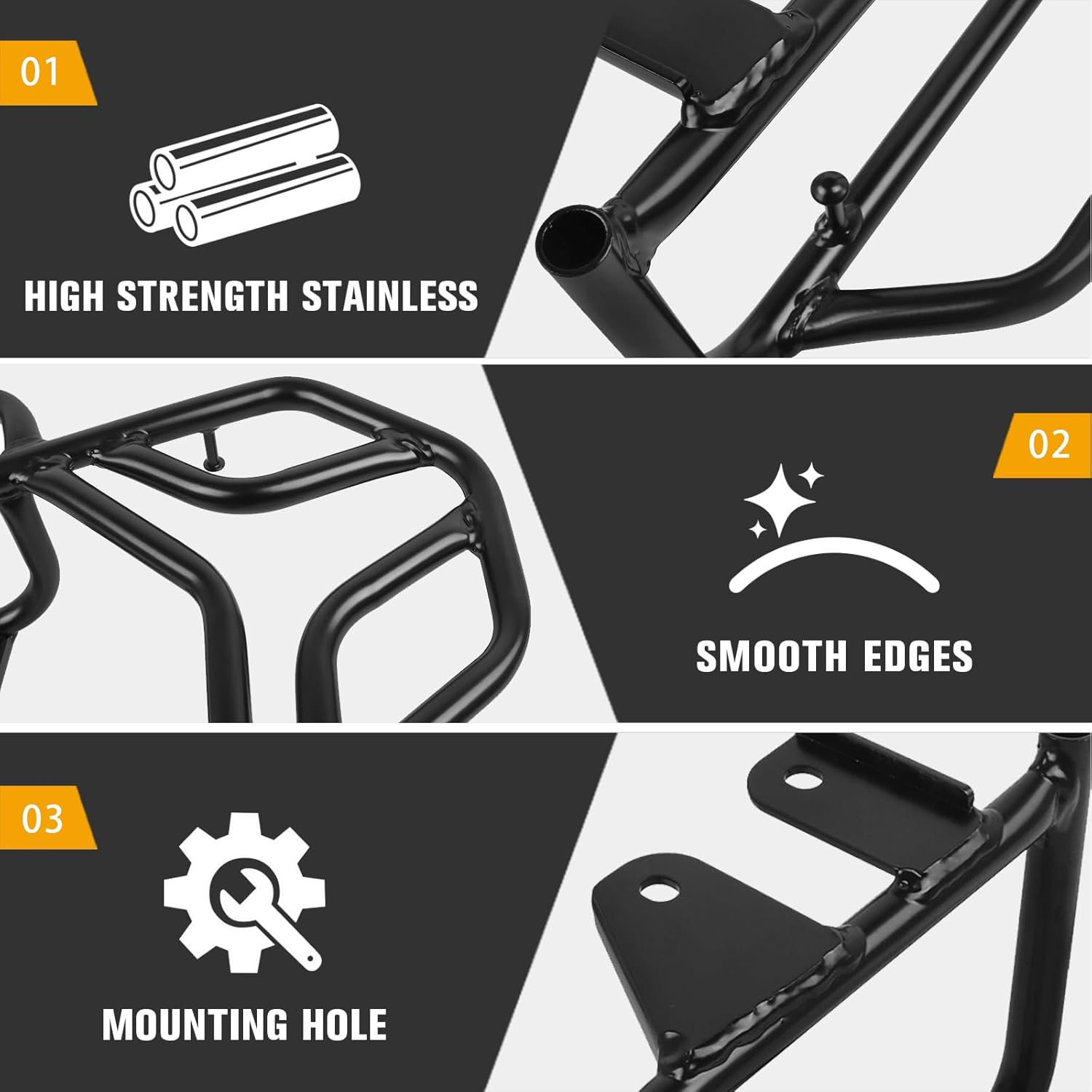 Motorcycle Rear Rack Luggage Rack Cargo Storage Carrier for Husqvarna SVARTPILEN VITPILEN 401 2018-2021 SVARTPILEN 125 2018-2023 SVARTPILEN 125 2021-2023, HJHU01 image number 3