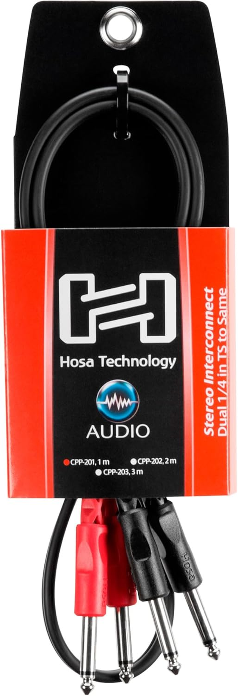 Hosa CPP-201 Dual 1/4 Inch TS to Dual 1/4 Inch TS Stereo Interconnect Cable, 3.3 Feet image number 1