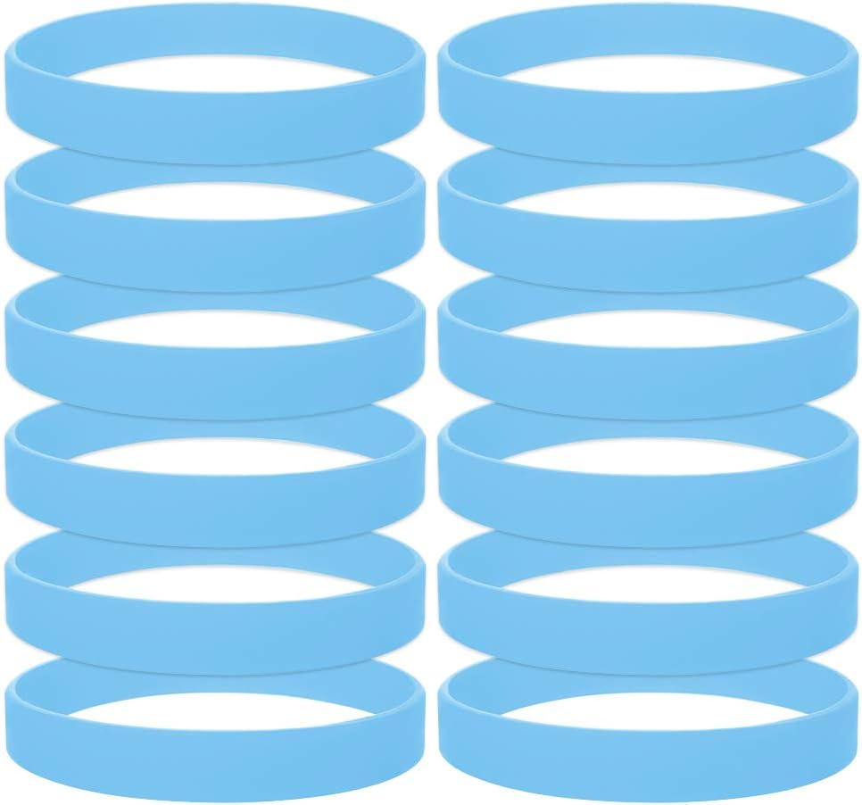 GOGO 12 PCS Adult Silicone Wristbands, Rubber Bracelets, Party Accessories