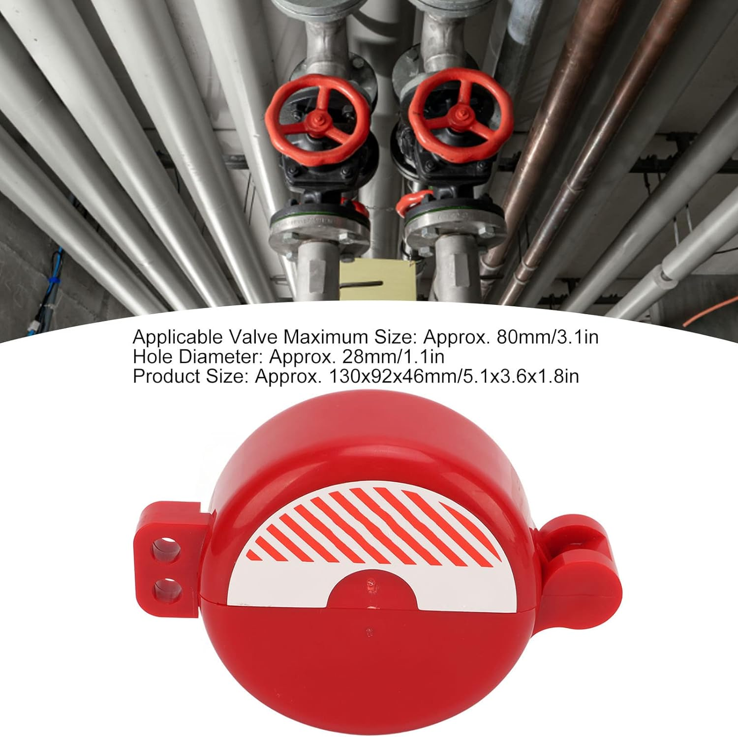 POENVFPO Valve Lock High Security Material for Locking Gas Oxygen Cylinder Faucet, Professional Industrial Outdoor For, Plastic image number 3