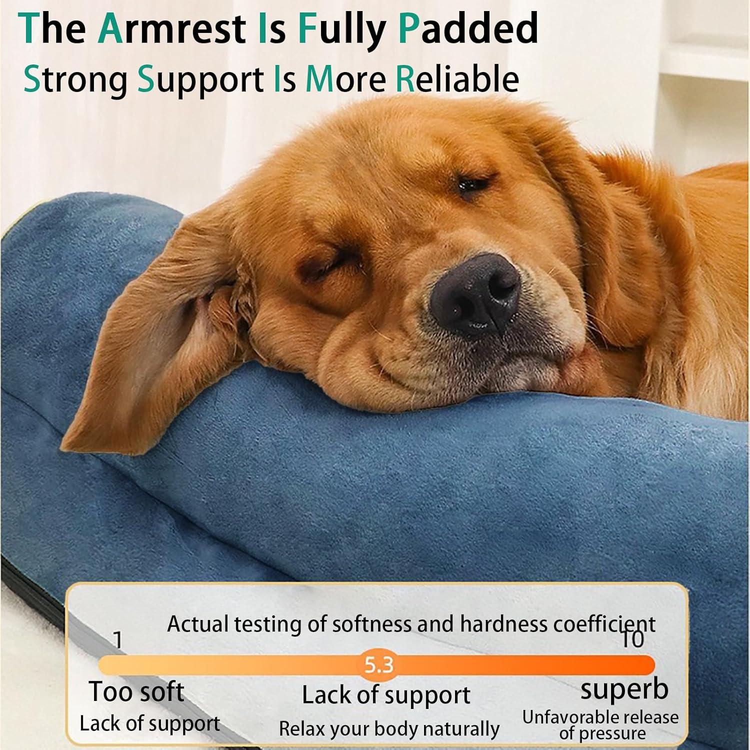 Orthopedic Dog Bed for Large Dogs, Big Waterproof Dog Bed, Washable Pet Bed for Large Sized Dogs with Memory Foam Pet Bed Mat, Anti-Slip Bottom, Deluxe Plush Pet Bed Mat image number 6