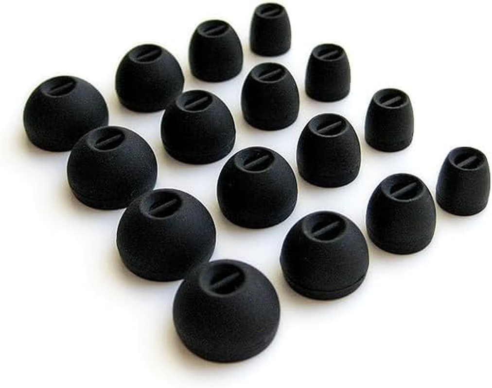 16Pcs Compatible with Sennheiser CX Plus/Momentum 2 Ear Tips, CX 3.00 CX 5.00 CX 6.00 CX 7.00 Replacement Soft Flexible Silicone Eartips Earbuds Accessories Compatible with Sennheiser CX 300S (Black) image number 1