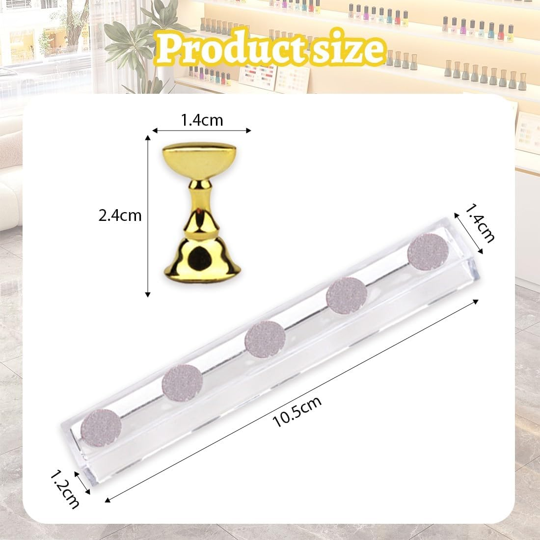 JEYORZY Set of 2 Nail Stands, DIY Nail Art Set, Press on Nails Set, Display Nail Practice Stand, Magnetic Nail Tips Holder, DIY Nail Art Stand, Comes with 200 Stickers image number 4