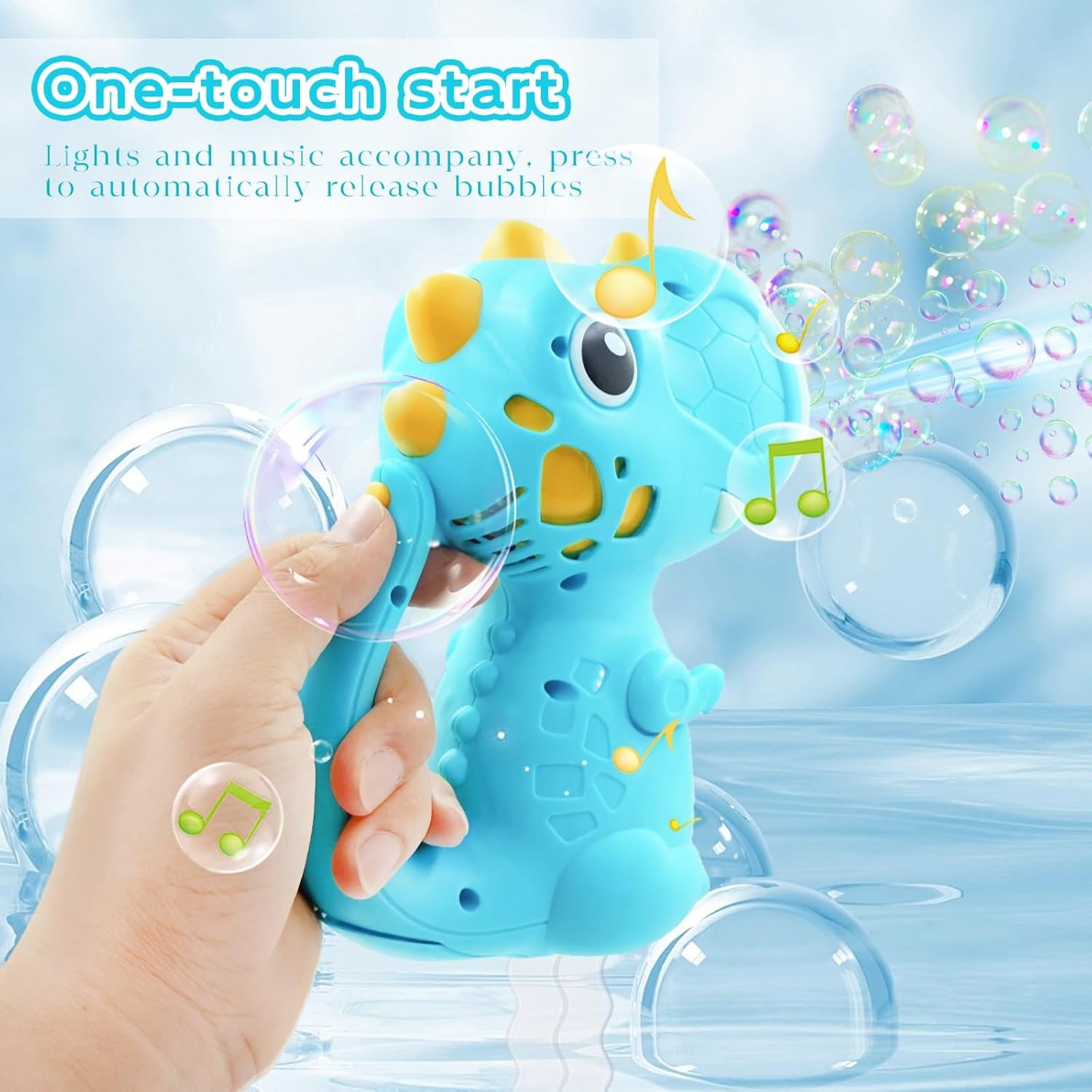 Dinosaur Bubble Machine for Kids Automatic Bubble Maker with Lights,5000+ Bubbles per Minute/Bubble Solution Included Best Summer Outdoor Dinosaur Bubble Toy for Kids Birthday Party Favors image number 5