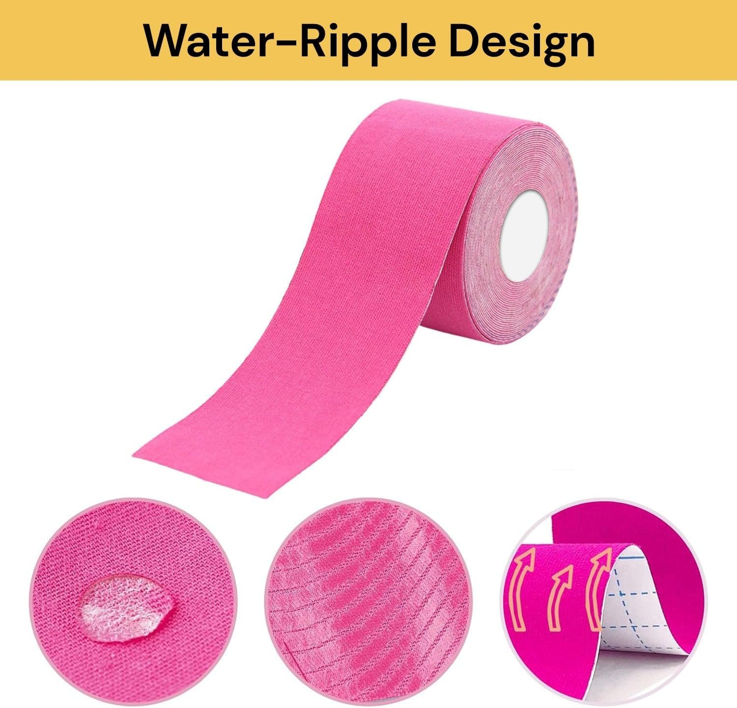 EZONEDEAL Breathable Muscle Tape Kinesiology Tape Waterproof, Tape Elastic Kneepad Knee Pain Relief Sports Tape, Body Tape for Gym Fitness Running Tennis Swimming (5CM X 5M, 2X Skin)