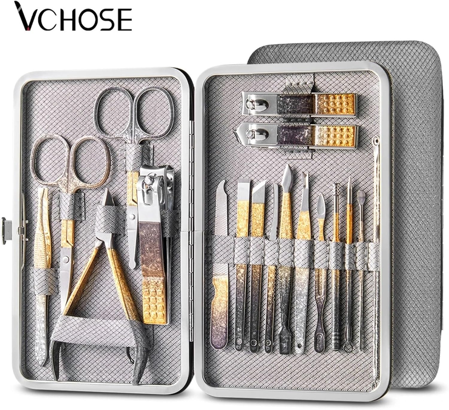 Tools Grey Nail Clipper Set 8/12/18Pcs Manicure Kits Professional Pedicure Set Mens Accessories Personal Care Set Professional(12Pcs) image number 4