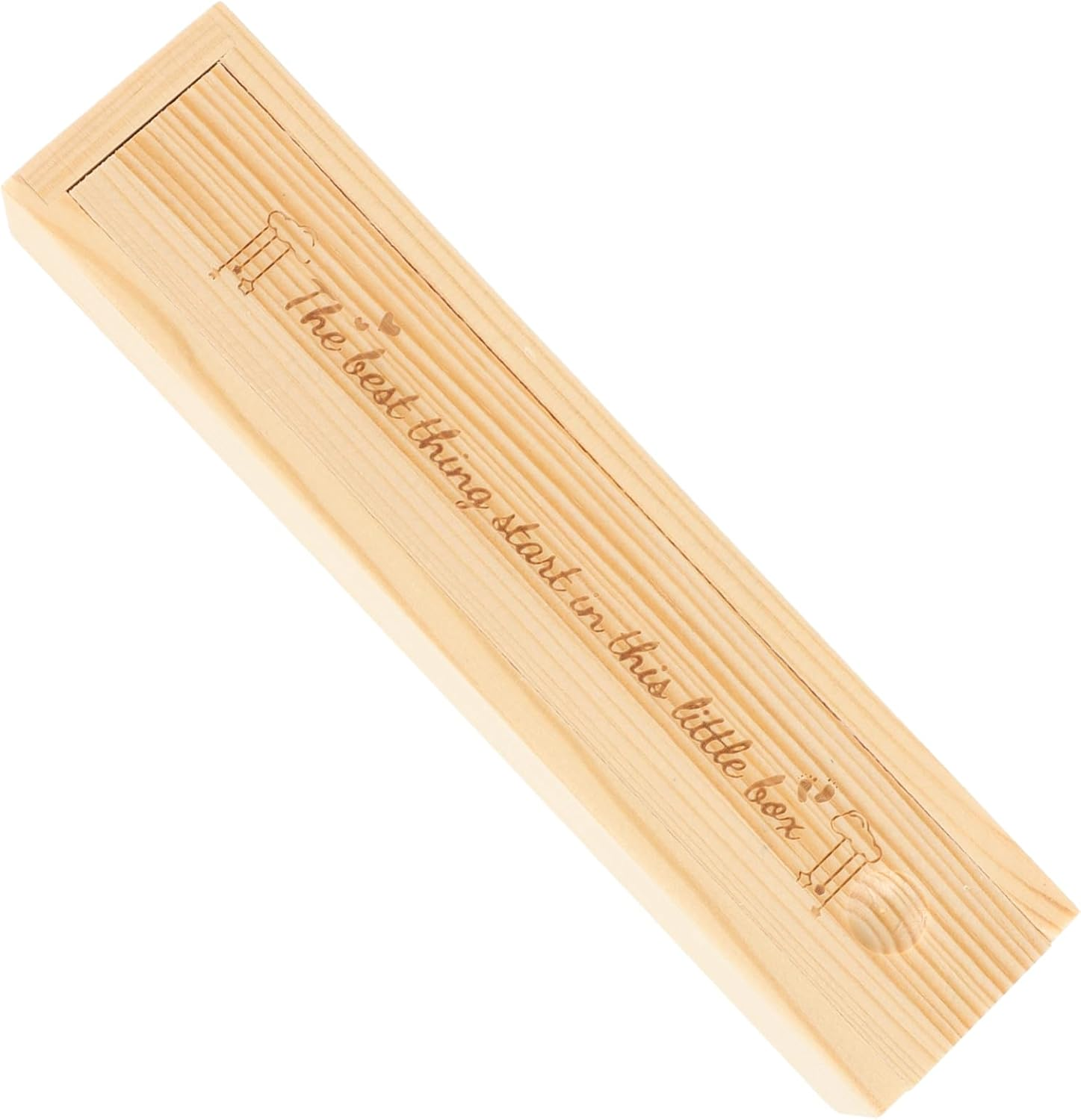 ABOOFAN Wood Pregnancy Test Storage Box Lid, Baby Announcement Keepsake Organizer, Natural Wood Pregnancy Test Holder for Pregnant Women, Newborn