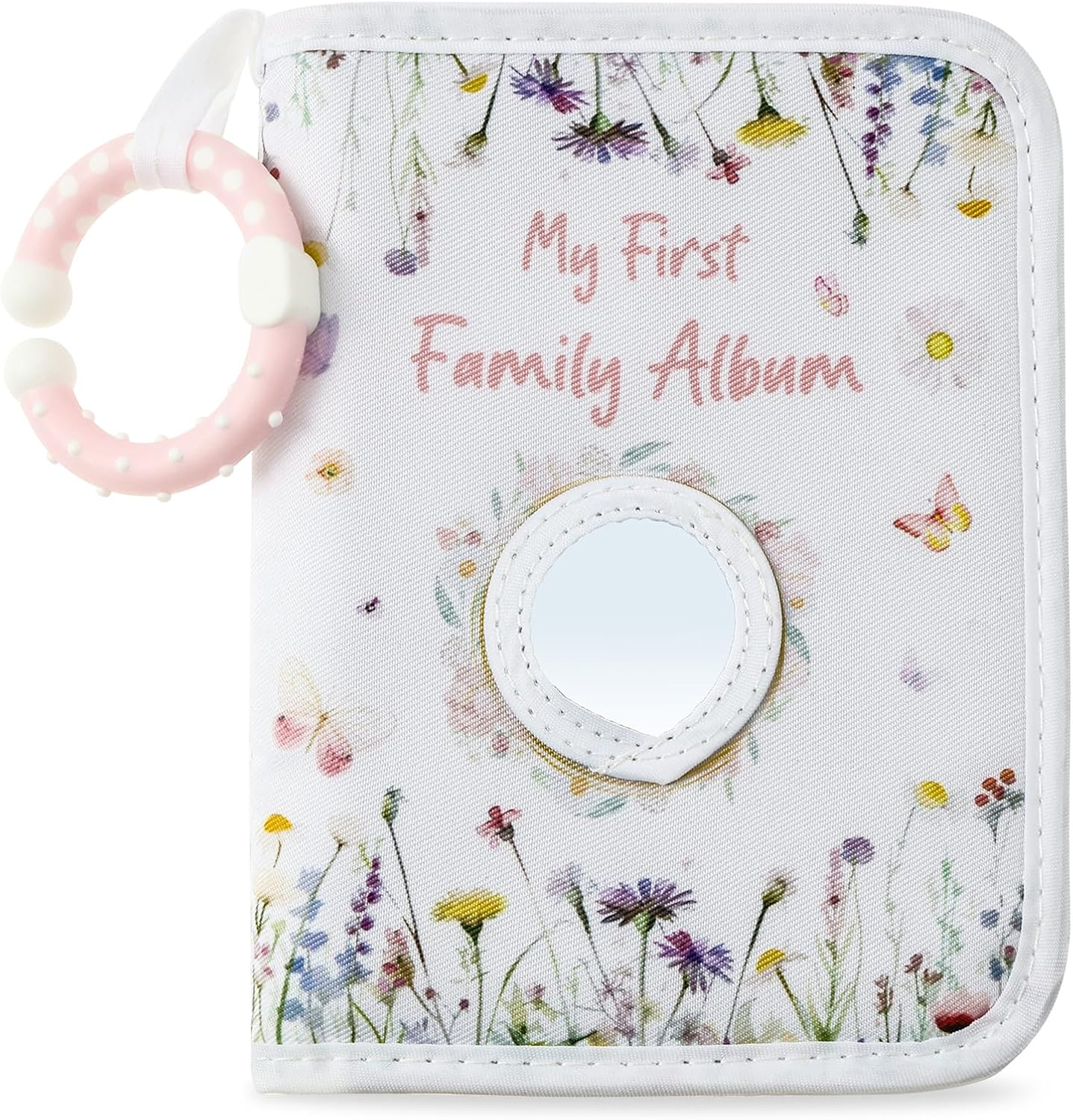 NIPUAEGO 1Set Soft Cloth Baby Photo Album, Large Capacity Newborns First Family Memory Book with Hook Mirror for Newborn Family image number 1