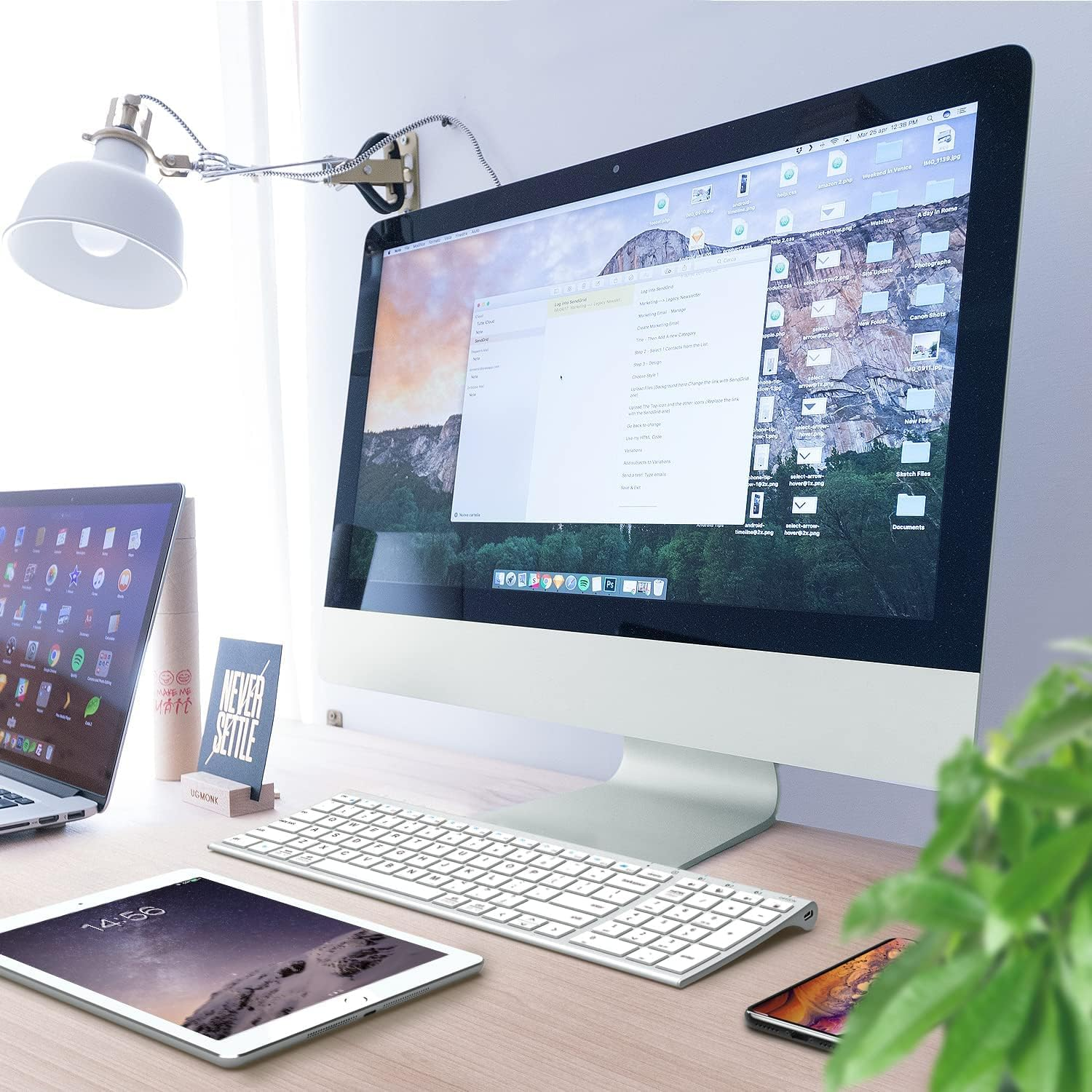 Iclever BK10 Bluetooth Keyboard, Rechargeable Wireless Keyboard with Number Pad, Multi-Device Connection, Slim and Compact Design, Comfortable Typing Keyboard for Ipad, Iphone, Mac, Ios, Windows - Silver Black image number 2