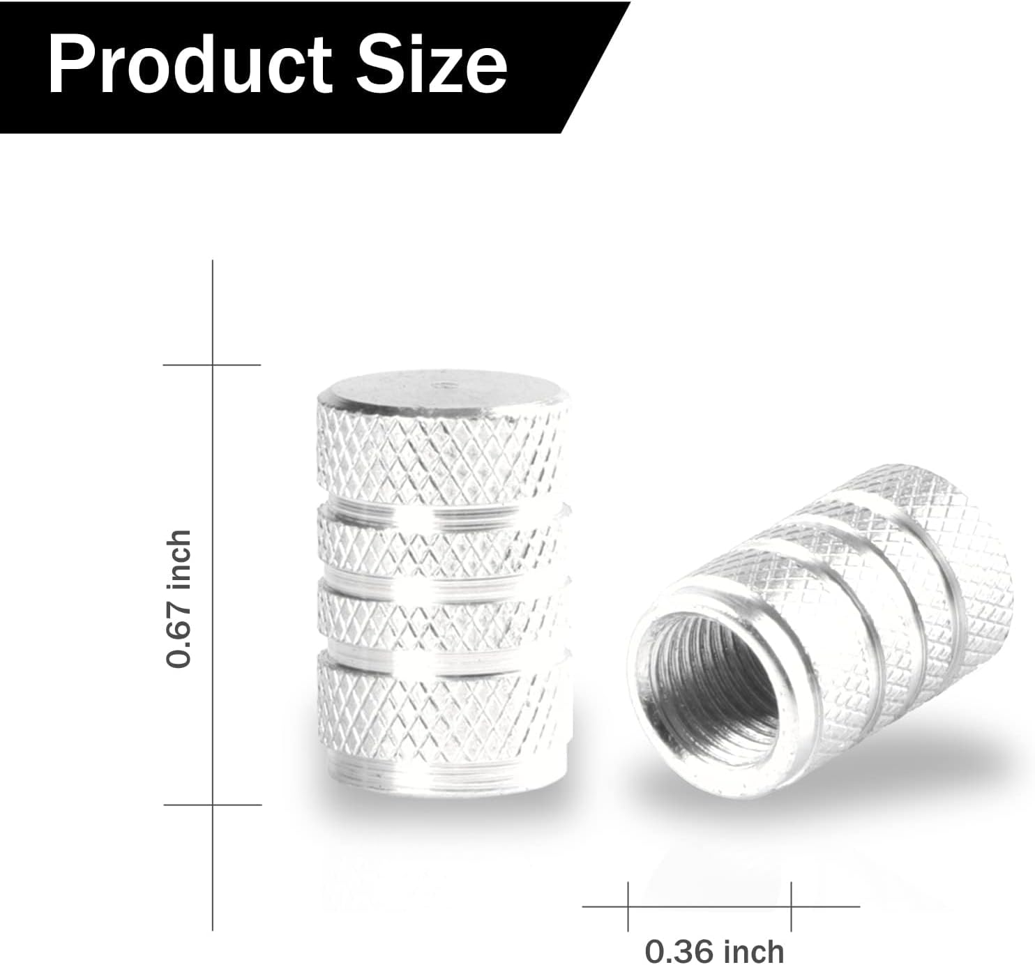 12PCS Tire Valve Stem Caps, Car Exterior Accessories, Aluminum Alloy Valve Cover Universal for Cars, Trucks, Motorcycles and Bicycles (Silver) image number 5