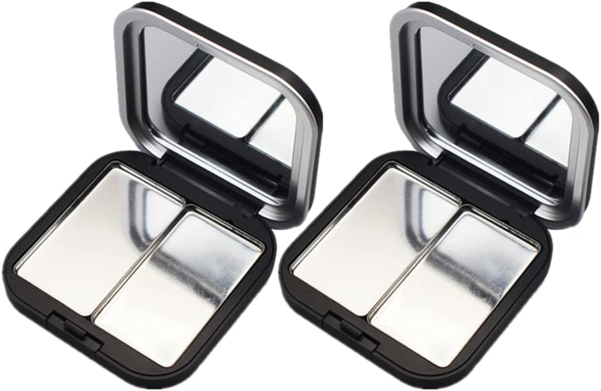 Minkissy 2Pcs Eye Shadow Box Empty Eyeshadow Container Seinte Makeup Eyeshadow Sample Containers Cosmetic Lipstick Tray Compact Eyeshadow Palettes Fixies Travel Loose Powder Iron Blush