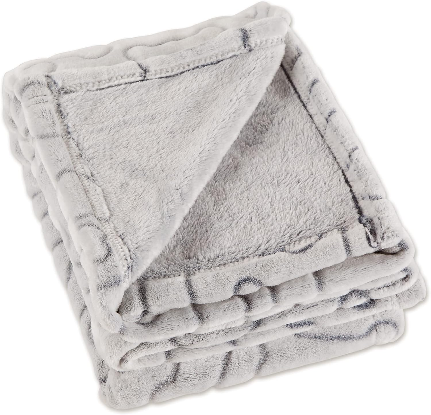 DII Bone Dry Microfiber Pet Blanket for Dogs and Cats, 36X48, Warm, Soft and Plush for Couch, Car, Trunk, Cage, Kennel, Dog House-Taupe - Navy image number 4