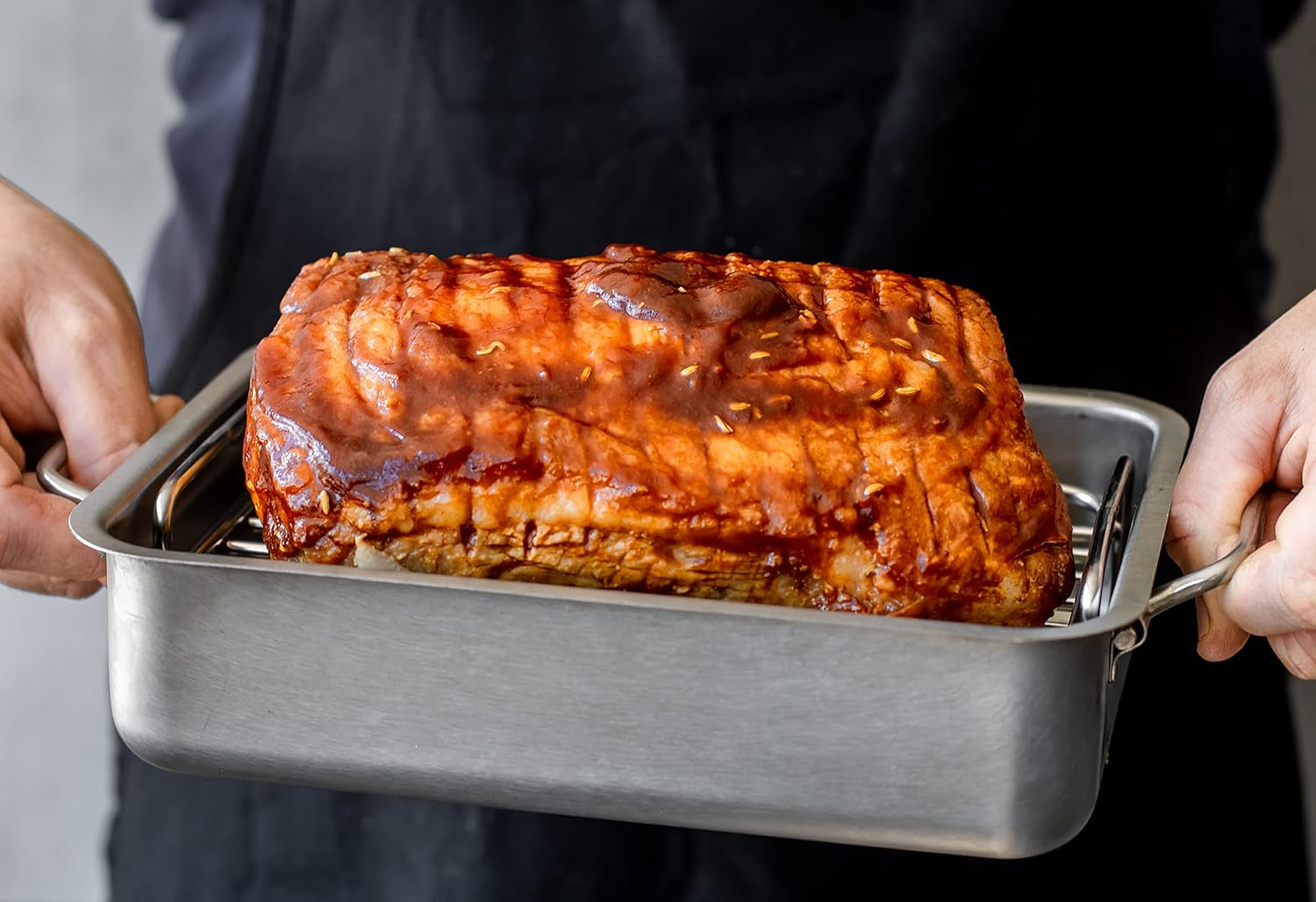 Masterclass Kitchencraft Large Stainless Steel Roasting Rack, Metallic, 32 X 23.5 Cm image number 2