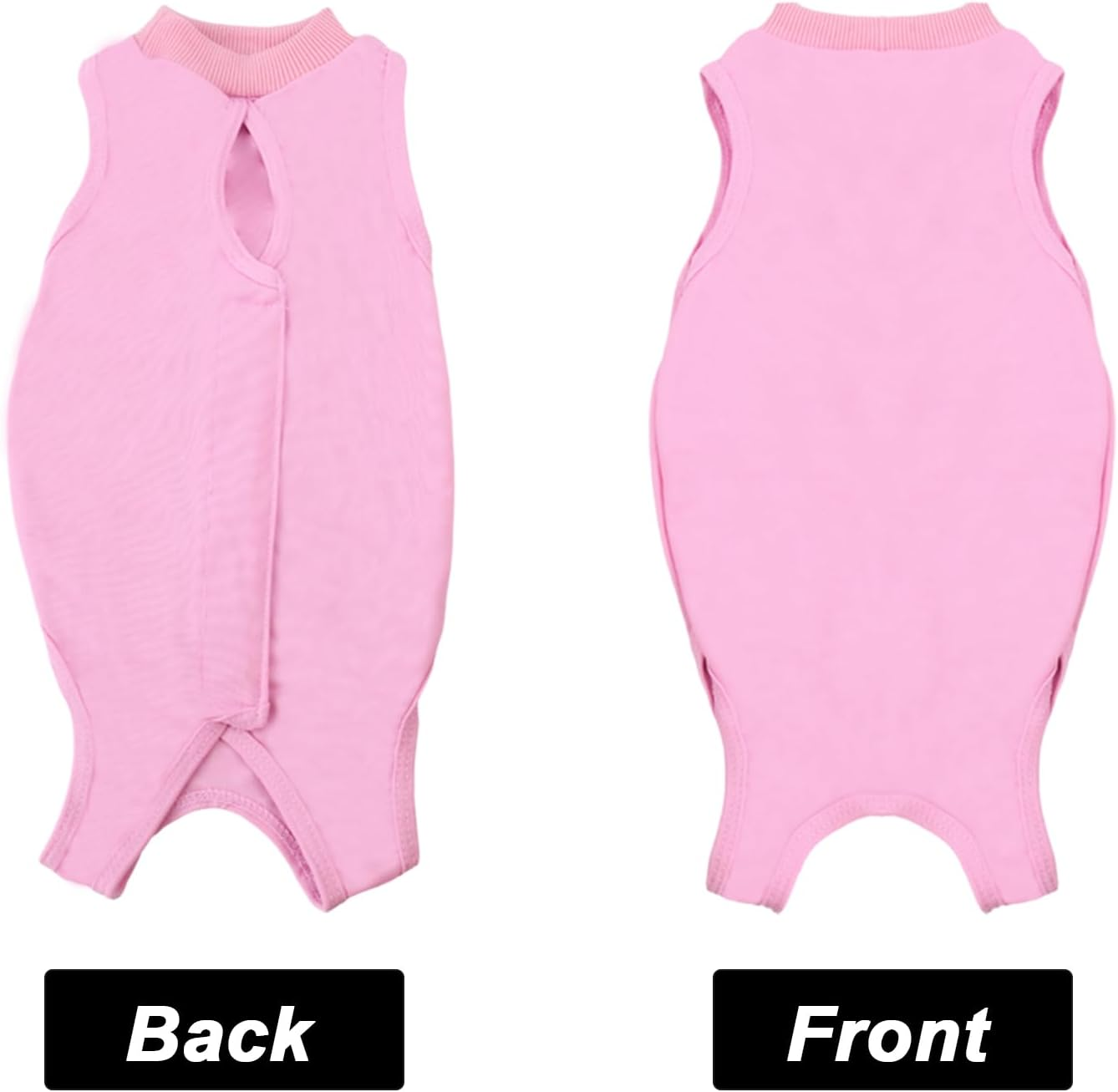 Cat Bodysuit after Surgery Castration Cat - Surgery Recovery Suits for Cats - Skin Disease Recovery Body Cat Clothing - Anti-Leaking for Cat Body - Alternative to E-Collar (Pink, L) image number 2