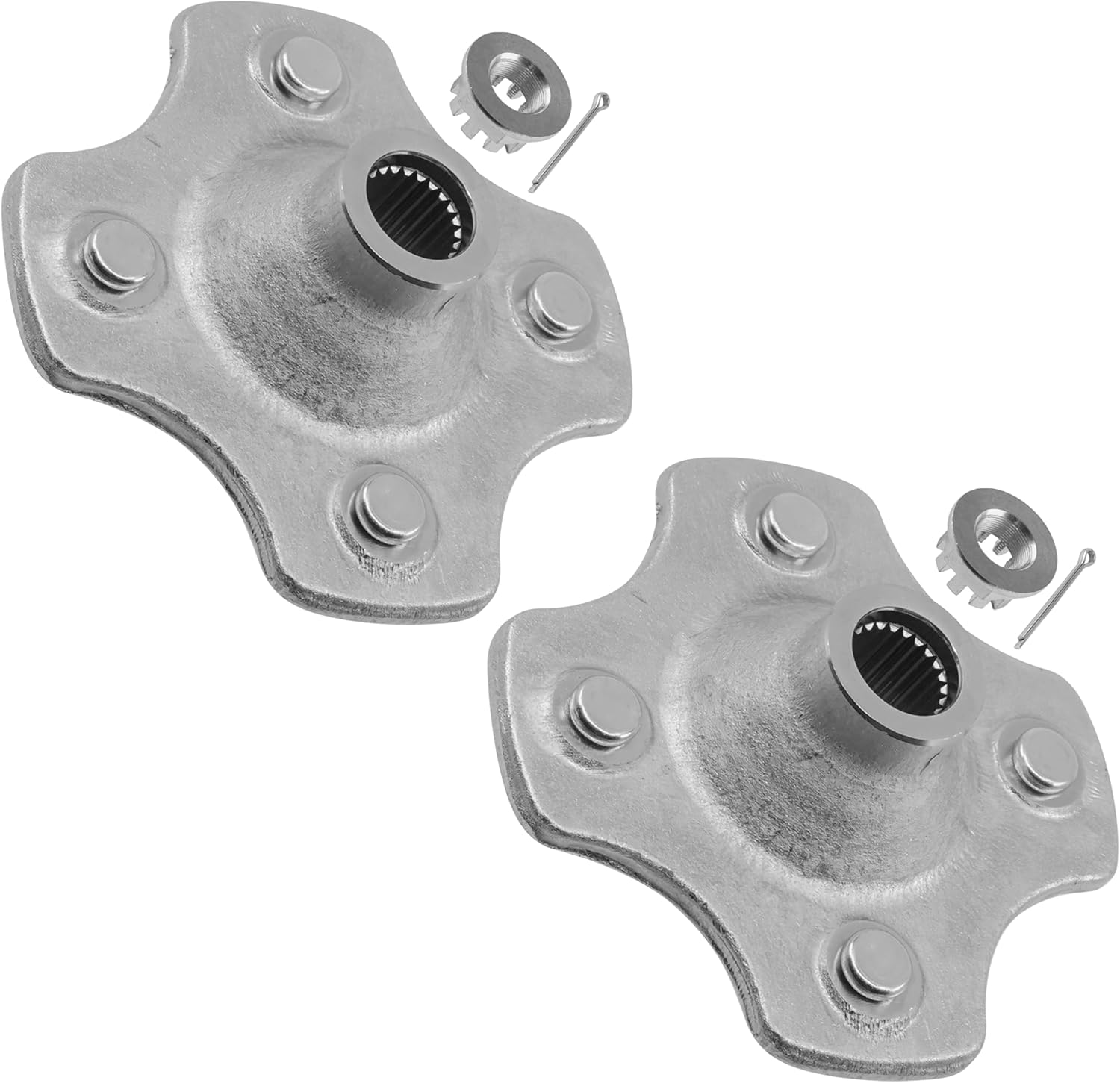 Caltric 2 Rear Axle Wheel Hub with Nut Compatible with Honda Rancher 420 4X4 TRX420FE TRX420FM TRX420TE TRX420TM TRX420FP 2007-2013 | Recon 250 2X4 TRX250 TRXTE TRX250TM TRX250TE1 TRX420TM1 197-2023