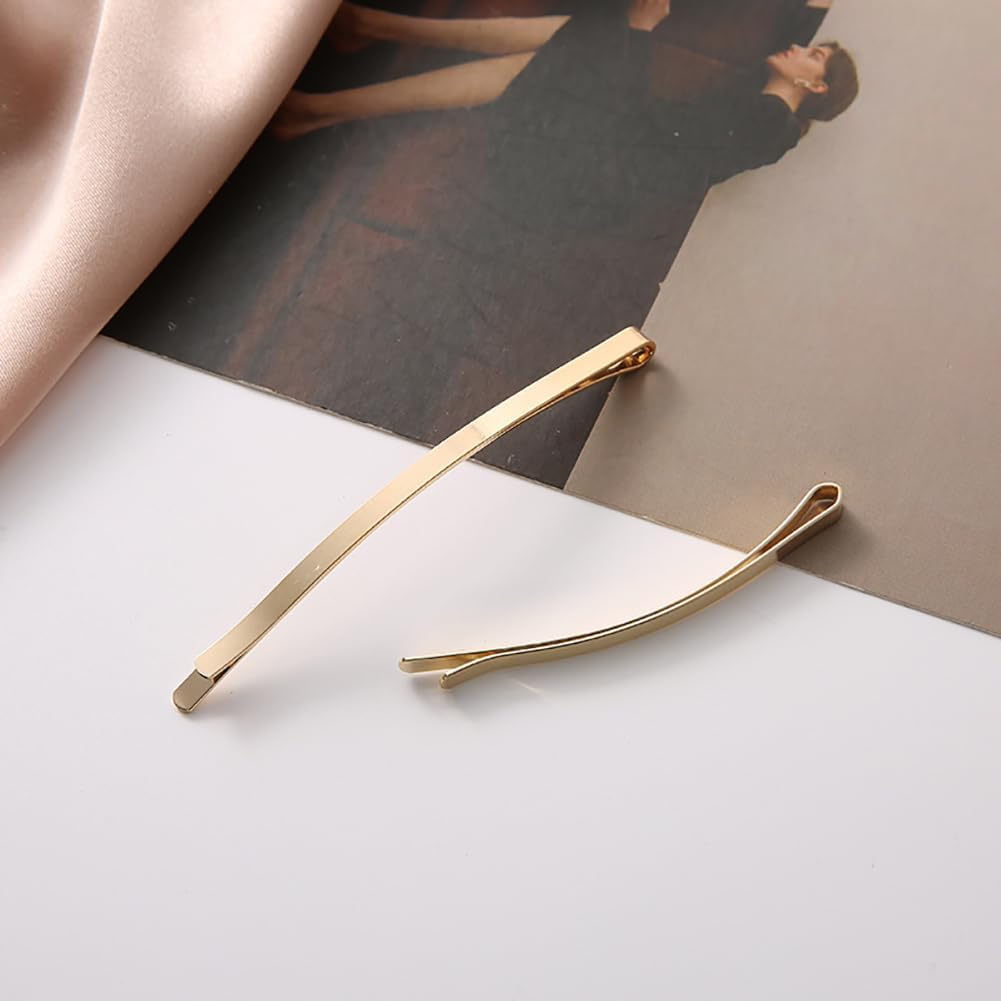 60 Pieces Long Metal Hair Pins Secure Grip Simple Decorative Hair Pins Non-Slip Hair Pins Invisible Hair Clips Large Hair Pins for Bun Gold 8.5 X 0.3 Cm image number 3