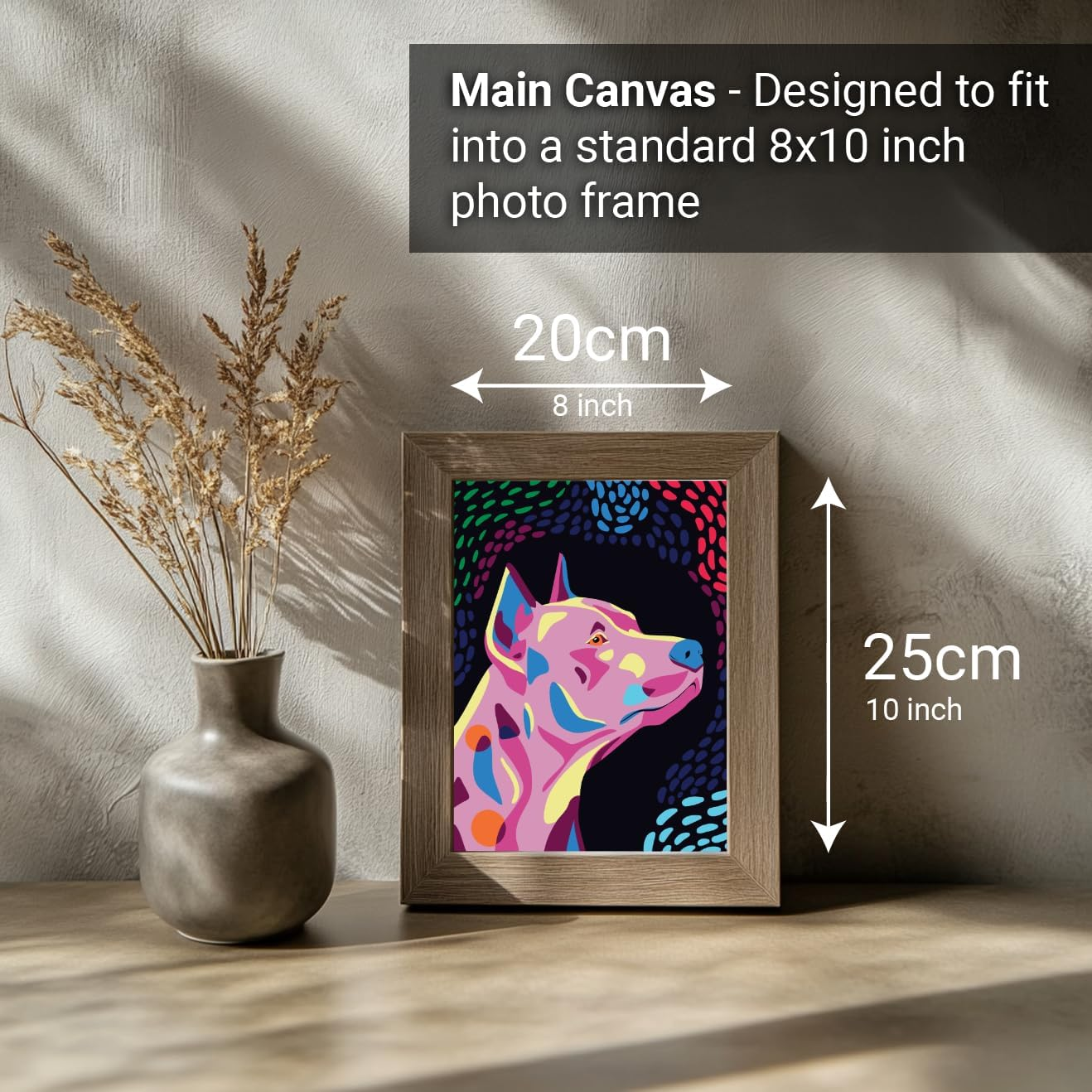 COLORDEMY 2-In-1 Paint by Numbers Kit - Rolled Canvases (20X25Cm & 20X20Cm), 16 Colours, Brushes & Paints Included - Fun for Adults & Kids, Perfect for Parties or Group Painting (Pinscher Design) - Corgi image number 3