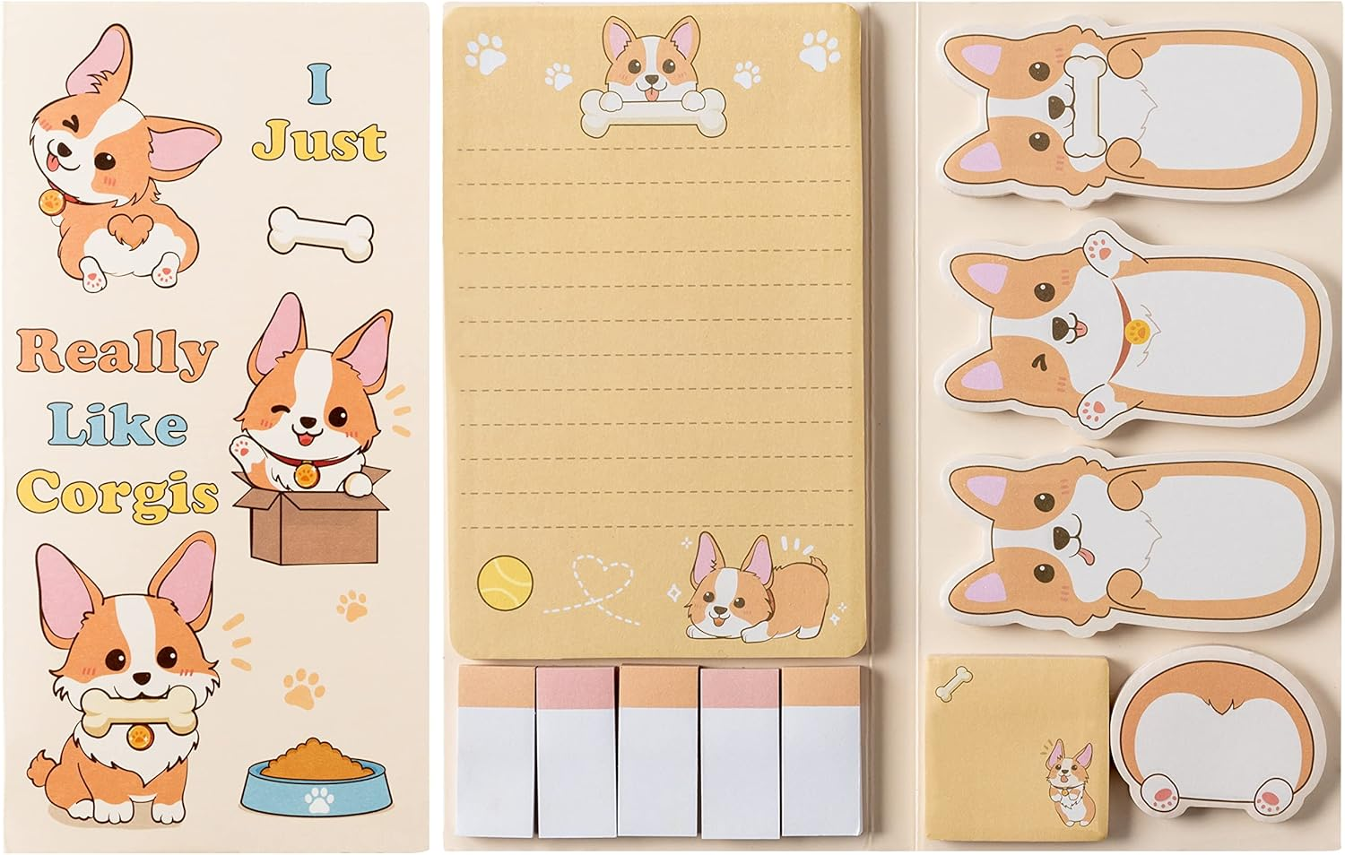 Xqumoi Don'T Worry Be Capy Sticky Notes Set, 550 Sheets, Capybara and Orange Pattern Self-Stick Notes Pads Animal Divider Tabs Bundle Writing Memo Pads Back to School Office Supplies Small Gift image number 1