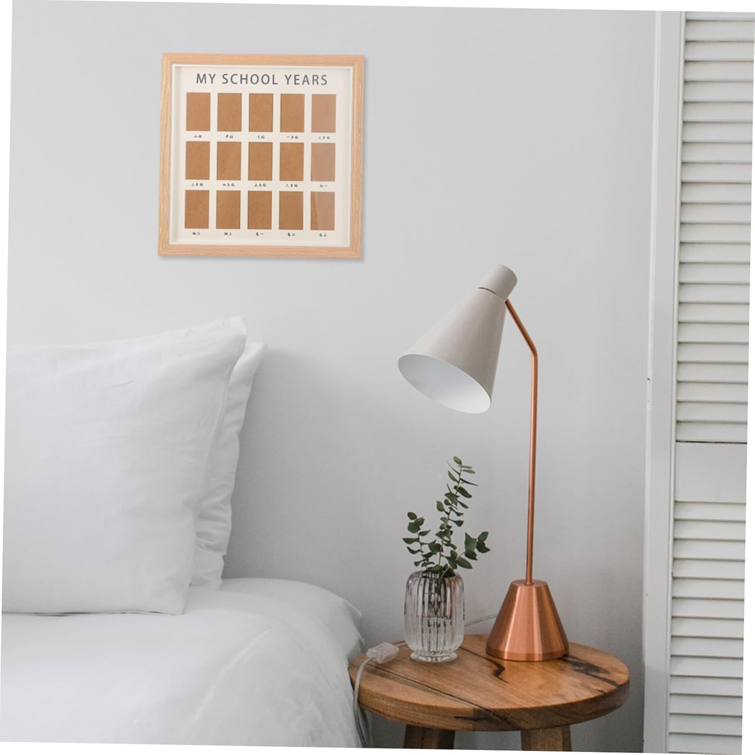 Yardwe Boy Girl'S Growth Photo Album Wood Commemorative Frame School Year Picture Display Tabletop Photo Holder for Milestones Growth Record Album for Boys and Girls image number 1