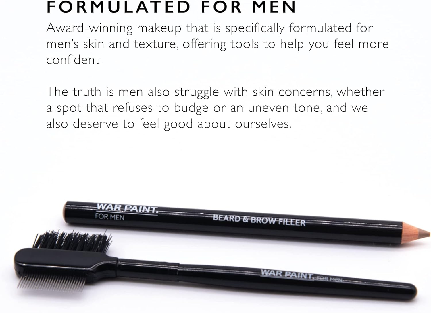 War Paint Beard & Brow Filler Pencil for Men, Brown, 10 G image number 4