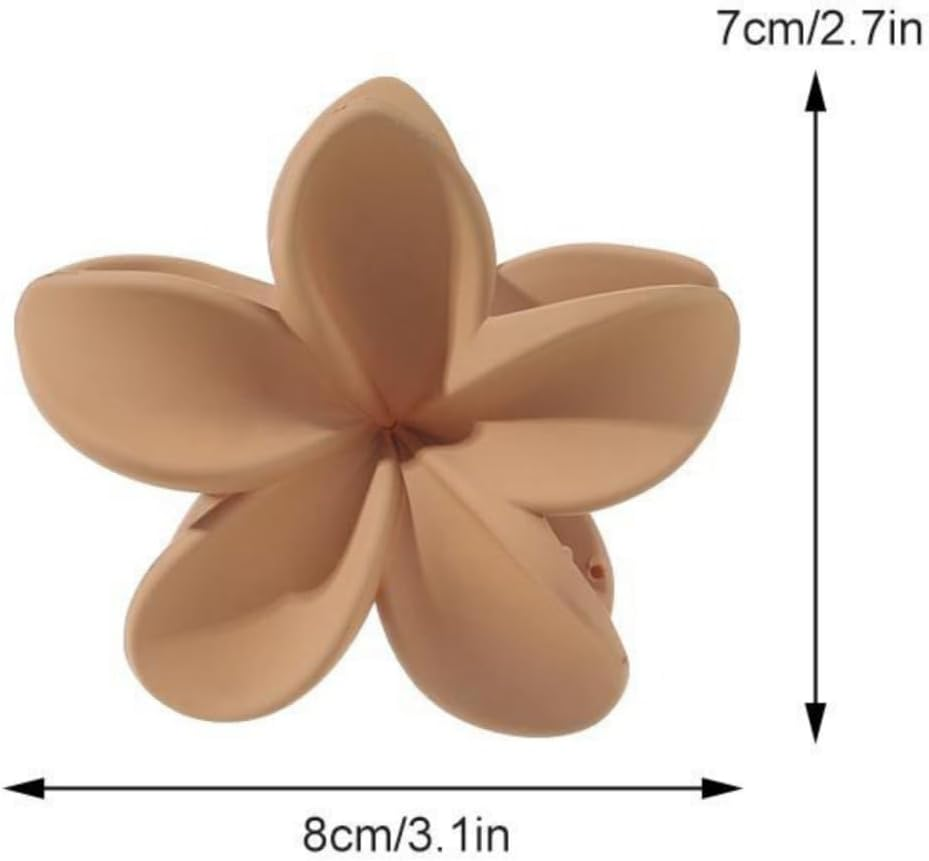 Blausky Pack of 1 8 Cm Flower Hair Clip, Colourful Hawaiian Plumeria Clips, Non-Slip Flower Hair Clips, Hair Accessories, Flower Hair Styling Accessories for Women, Beach, Holiday, Blue E image number 3