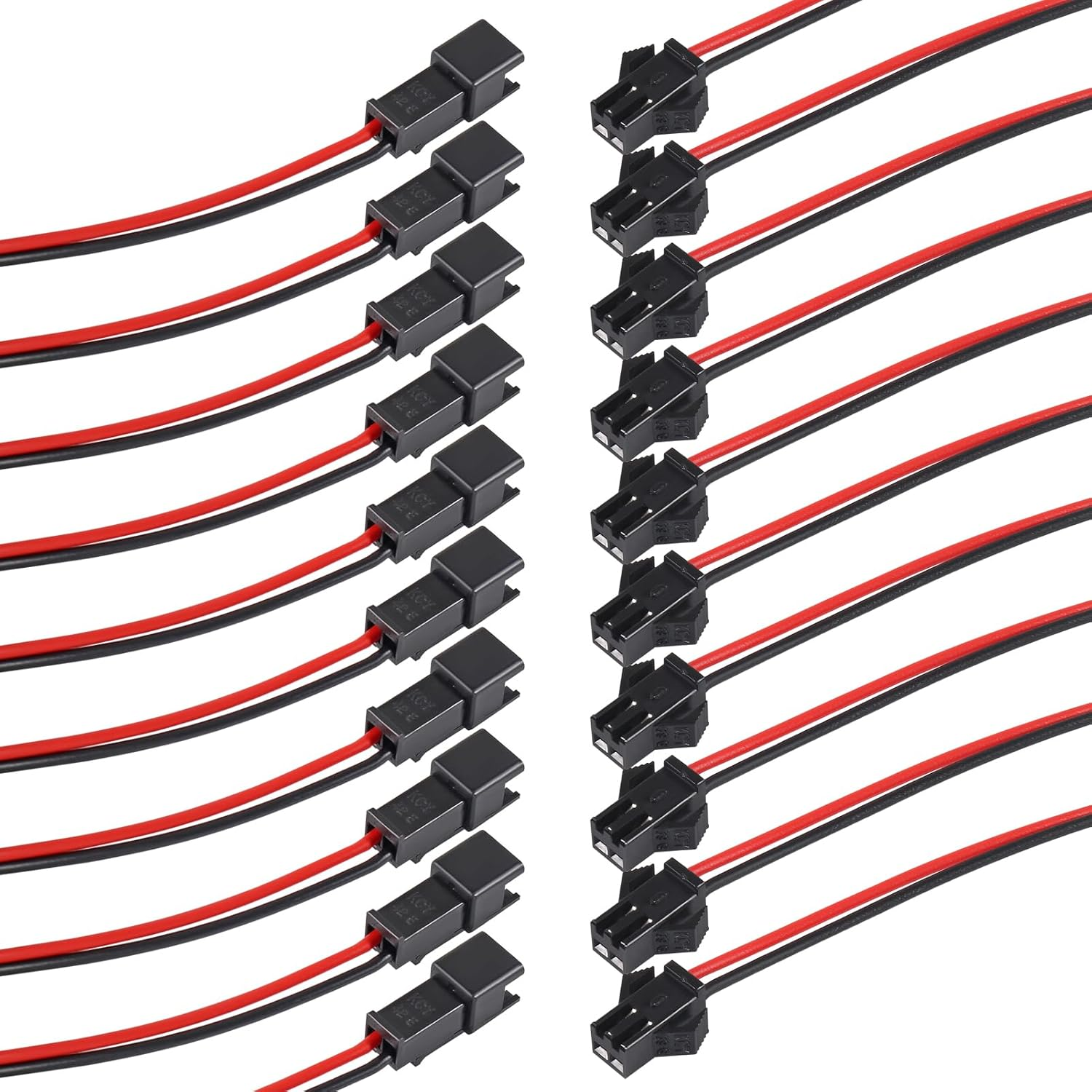 20Pairs 2Pin for JST SM Connectors for 5050 3528 5630 FCOB 3014 COB Single Color LED Strip Light Female Male 15Cm 22AWG Wire image number 3