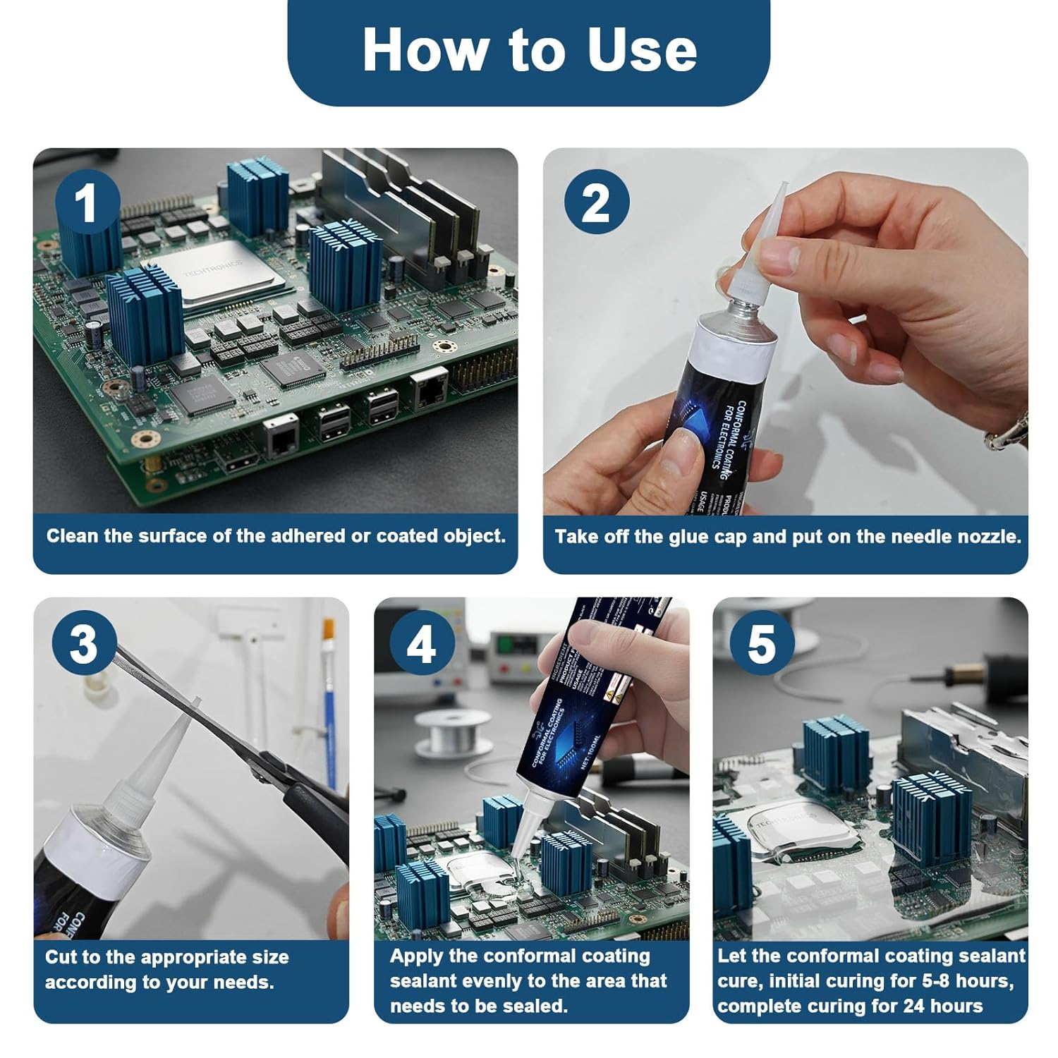 100Ml Conformal Coating for Electronics, Silicone Conformal Coating Insulating Sealant, Waterproof & Heat Resistant, for Circuit Board and Component Protection image number 2