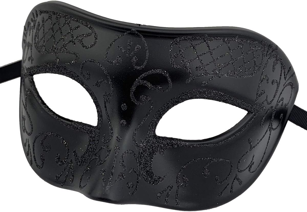 Couples Pair Mardi Gras Venetian Masquerade Masks Set Party Costume Accessory image number 4