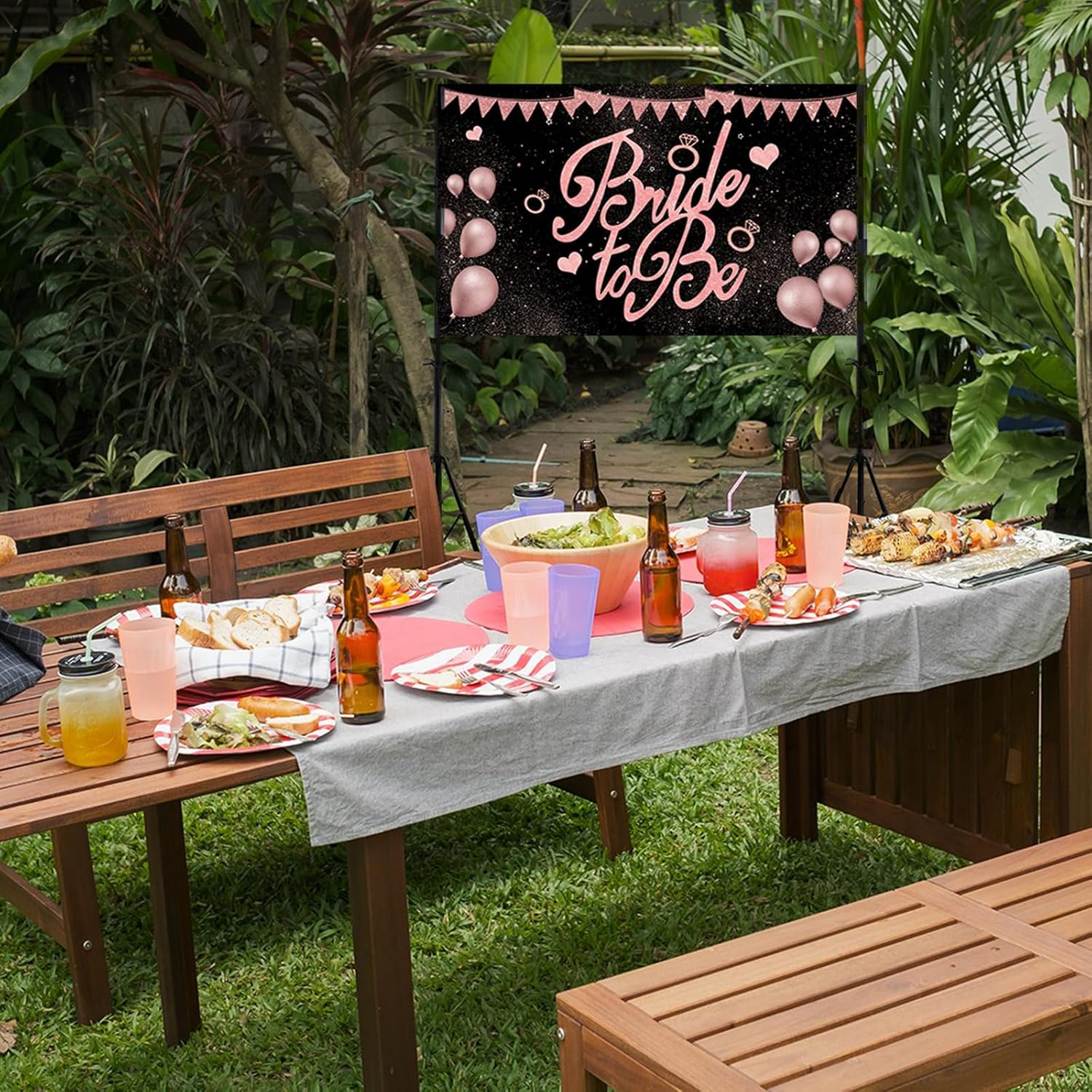 Rose Gold Bride to Be Banner - Xtralarge, 47X79 Inch(1.2X2M) | Rose Gold Bride to Be Sign for Bridal Shower Decorations | Wedding Shower Decorations | Bride to Be Backdrop | Bride to Be Decorations image number 6