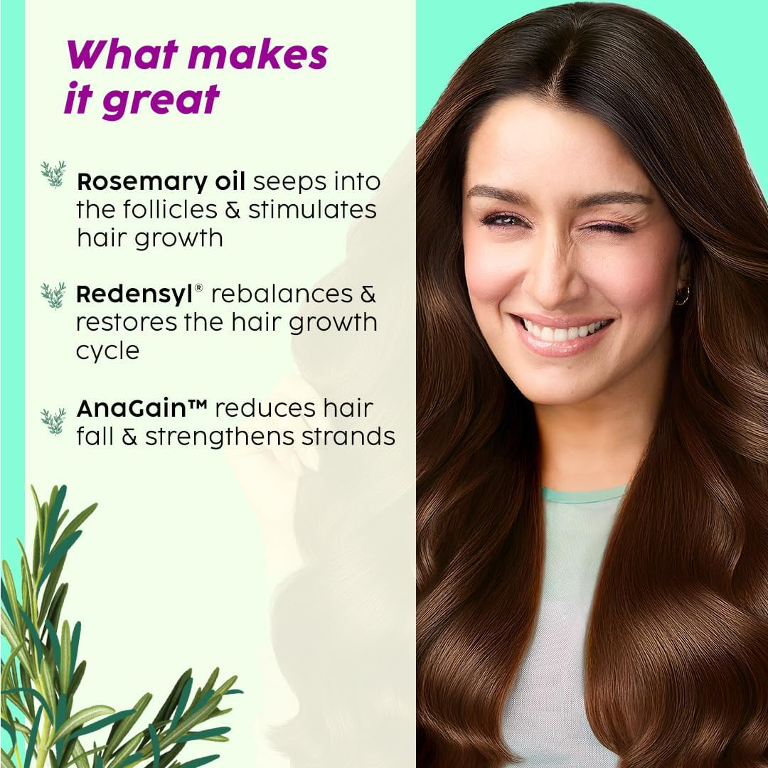 PLIX - the PLANT FIX Rosemary Hair Growth Serum with 3% Redensyl 4% Anagain 3% Baicapil 30 Ml | Stimulates Hair Growth Increase Hair Density & Thickens Hair | for Men & Women image number 3